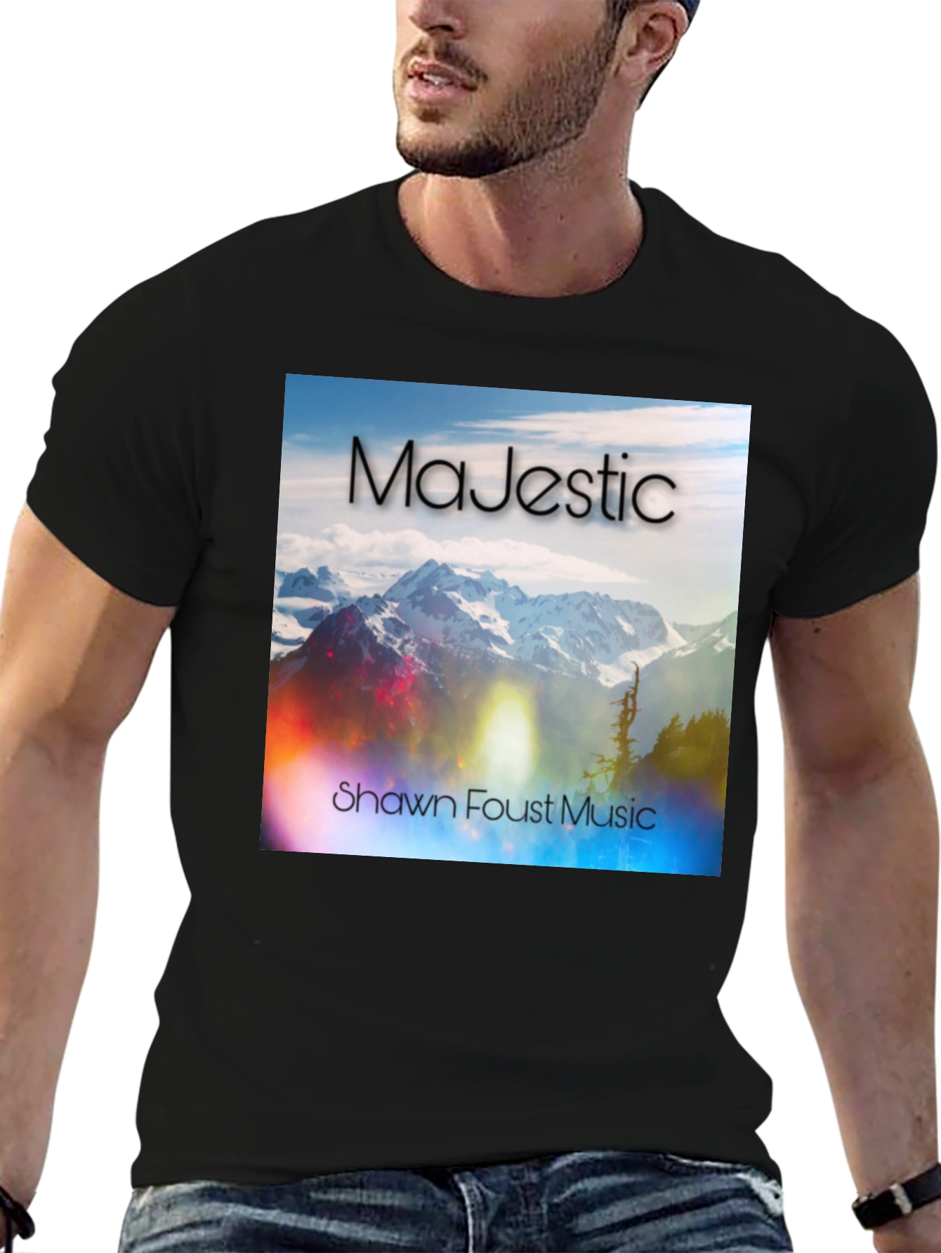 Majestic Mountain Scene Graphic T-Shirt