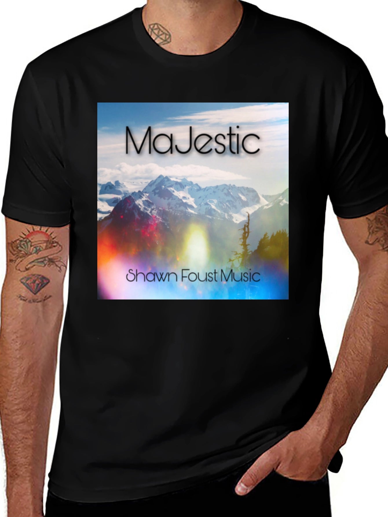Majestic Mountain Scene Graphic T-Shirt