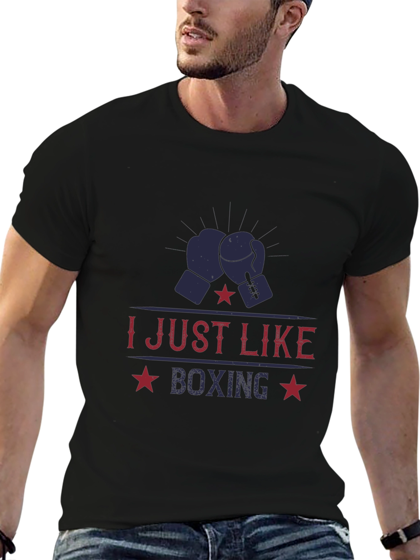 I Just Like Boxing Black T-Shirt
