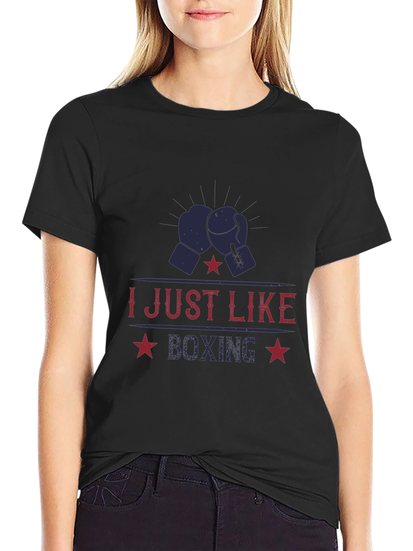 I Just Like Boxing Black T-Shirt