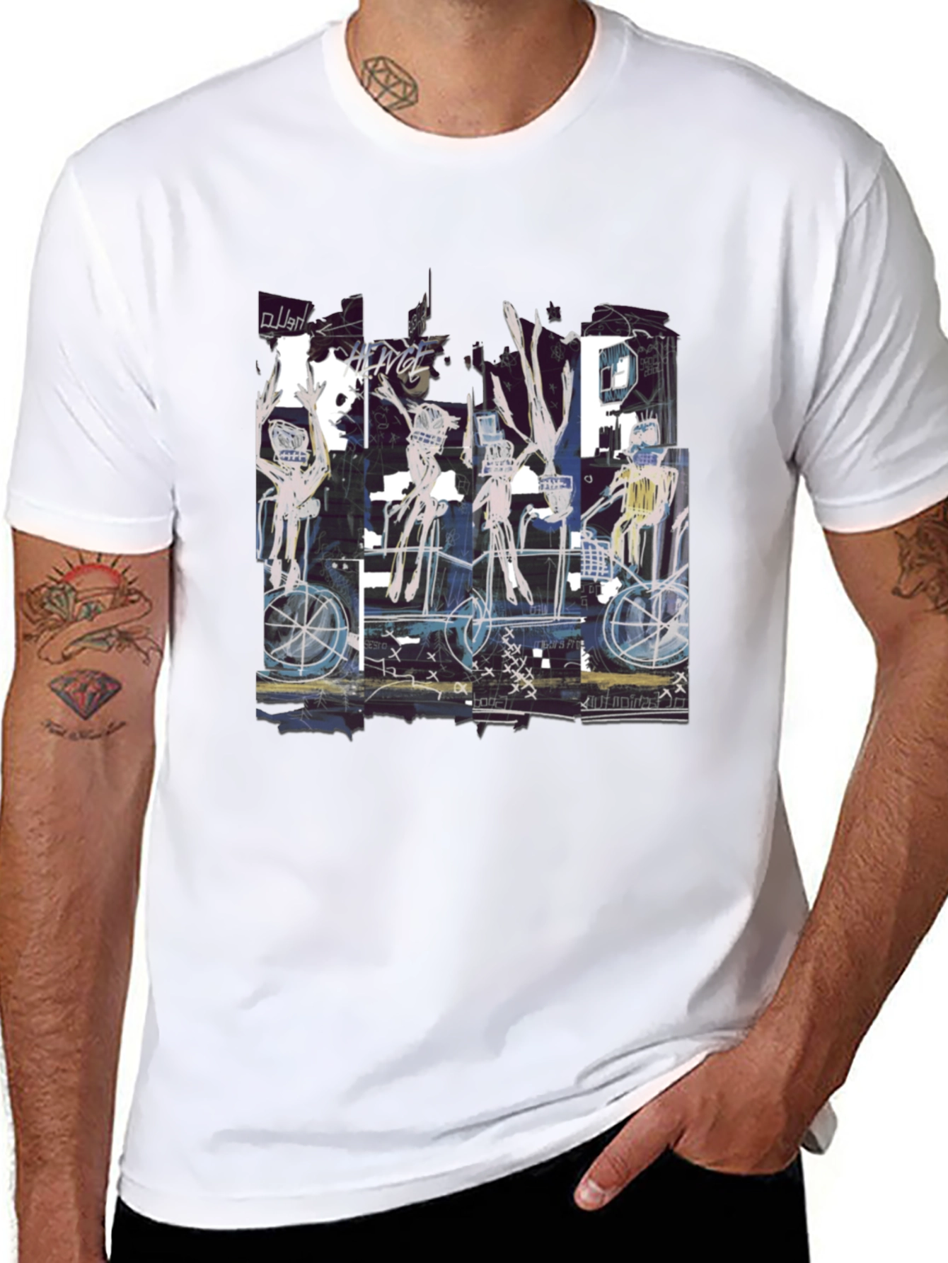 Abstract Art Graphic Print Crew Neck T-Shirt