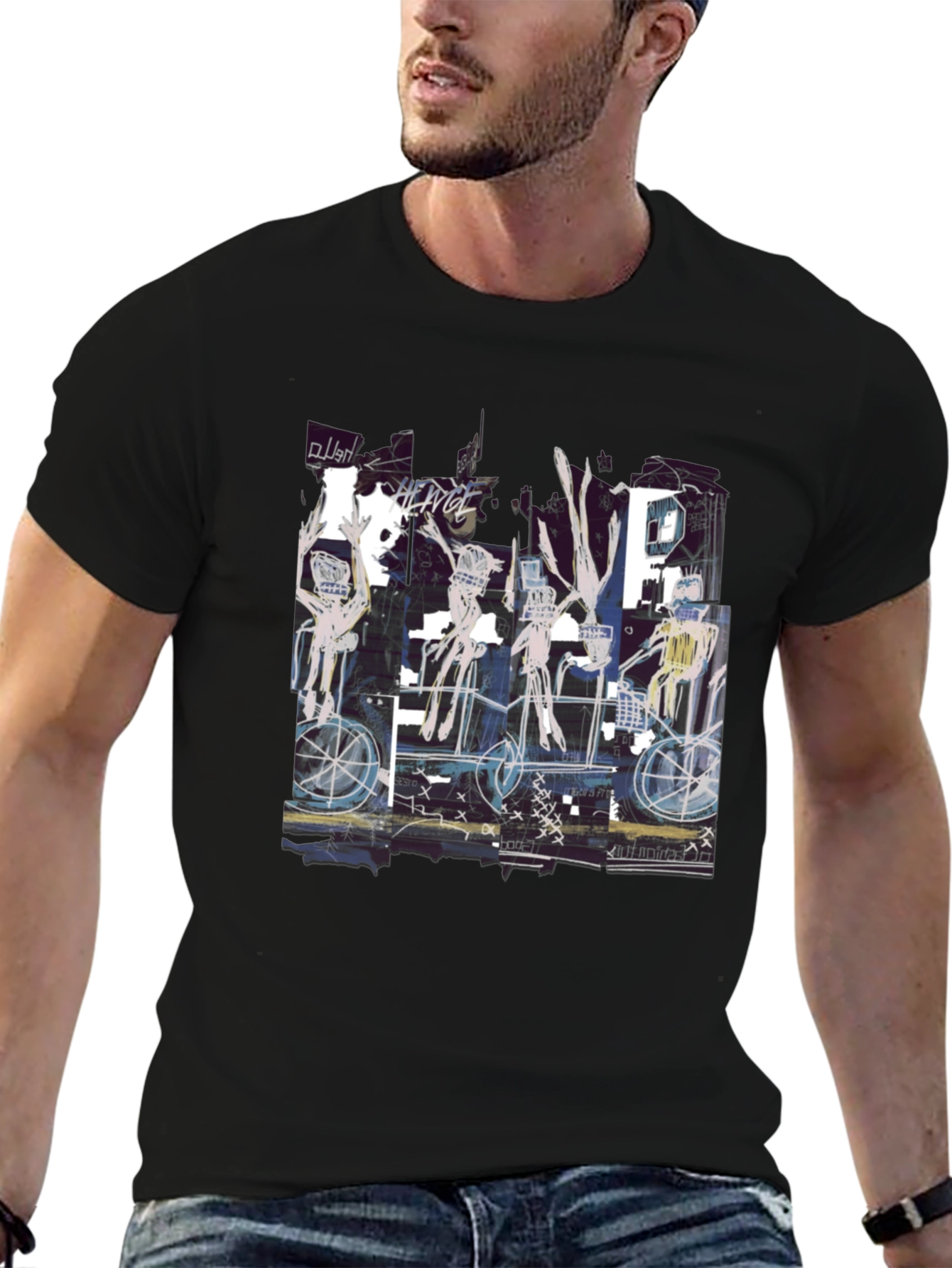 Abstract Art Graphic Print Crew Neck T-Shirt