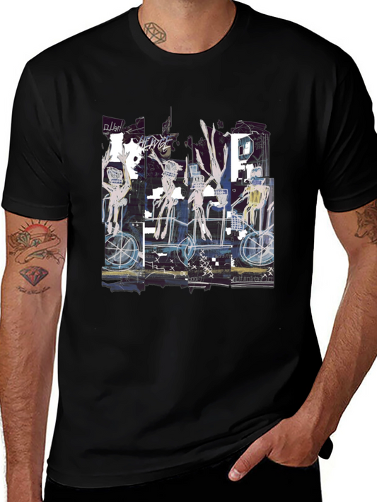 Abstract Art Graphic Print Crew Neck T-Shirt