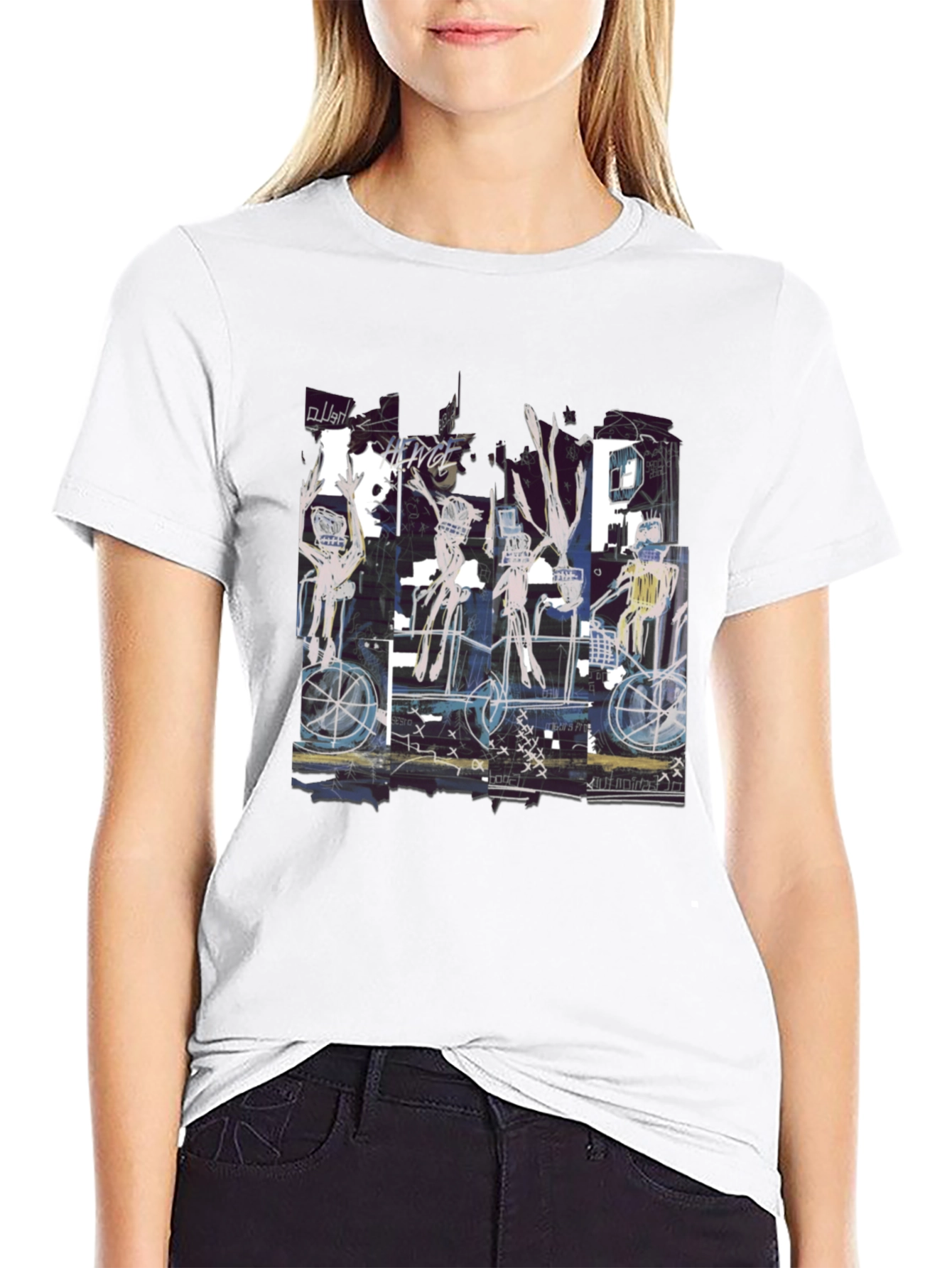 Abstract Art Graphic Print Crew Neck T-Shirt