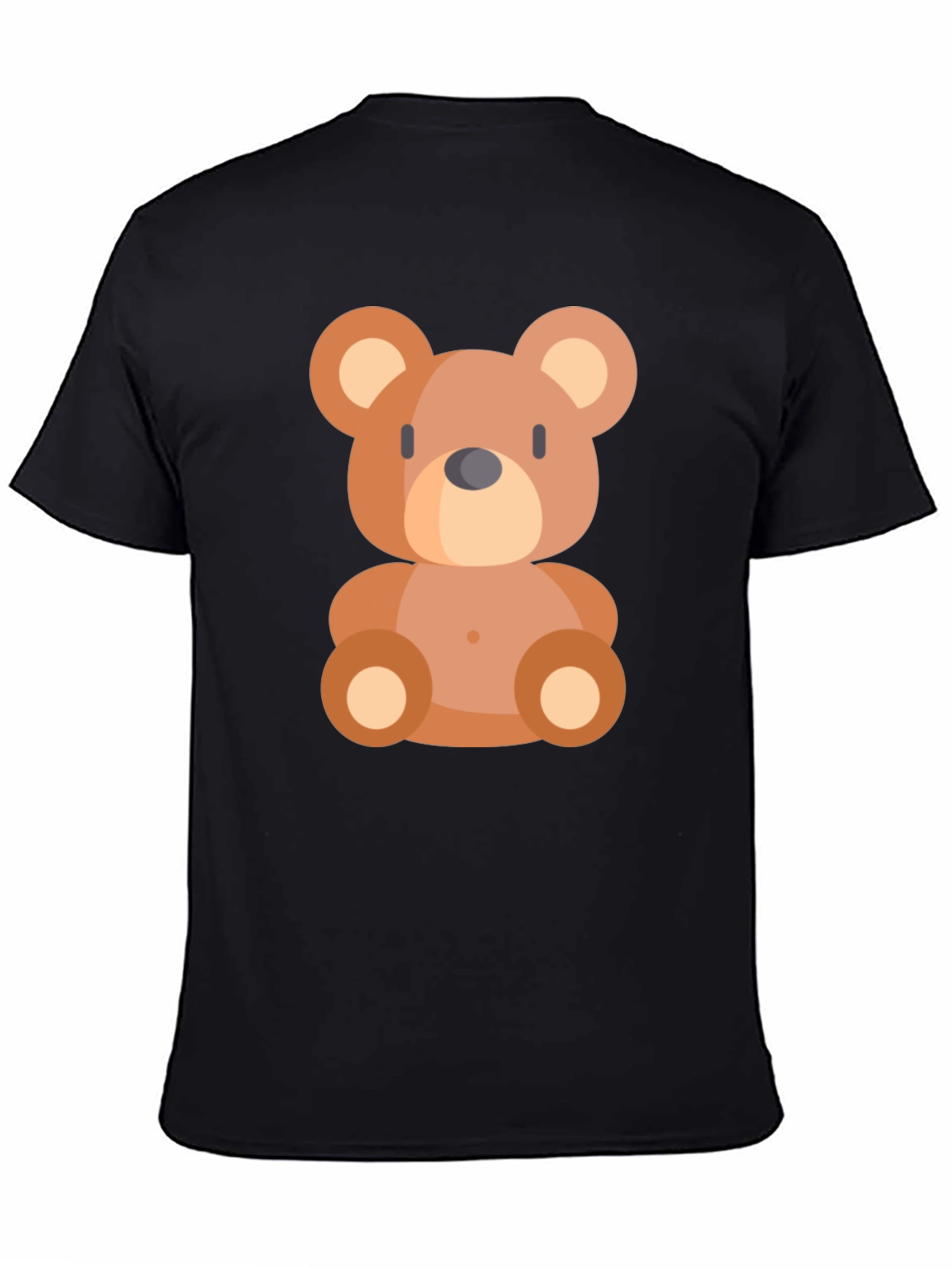 Cute Cartoon Bear Black T-Shirt