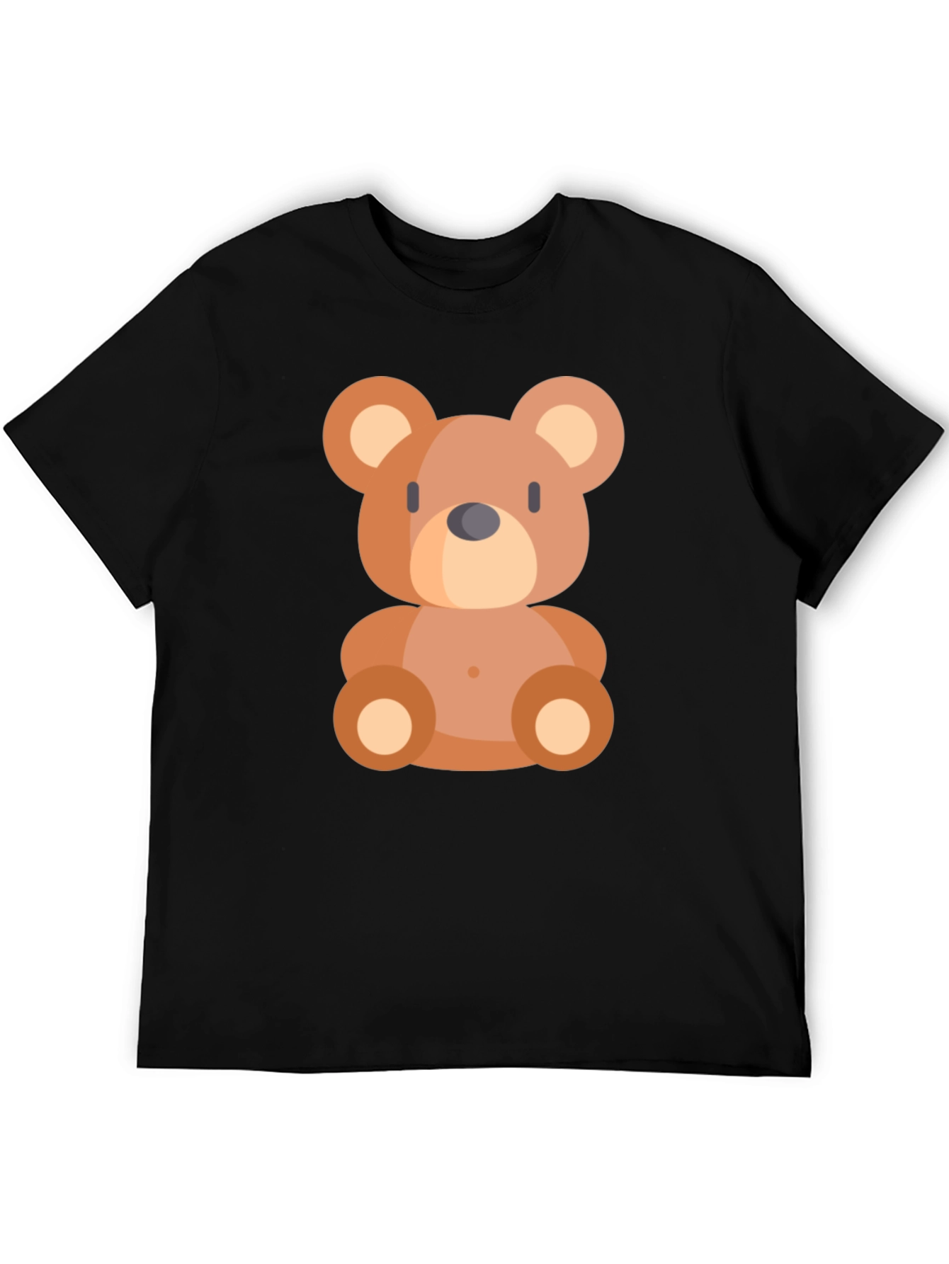 Cute Cartoon Bear Black T-Shirt
