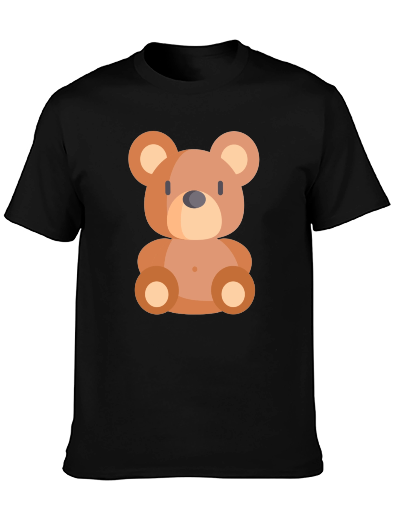Cute Cartoon Bear Black T-Shirt