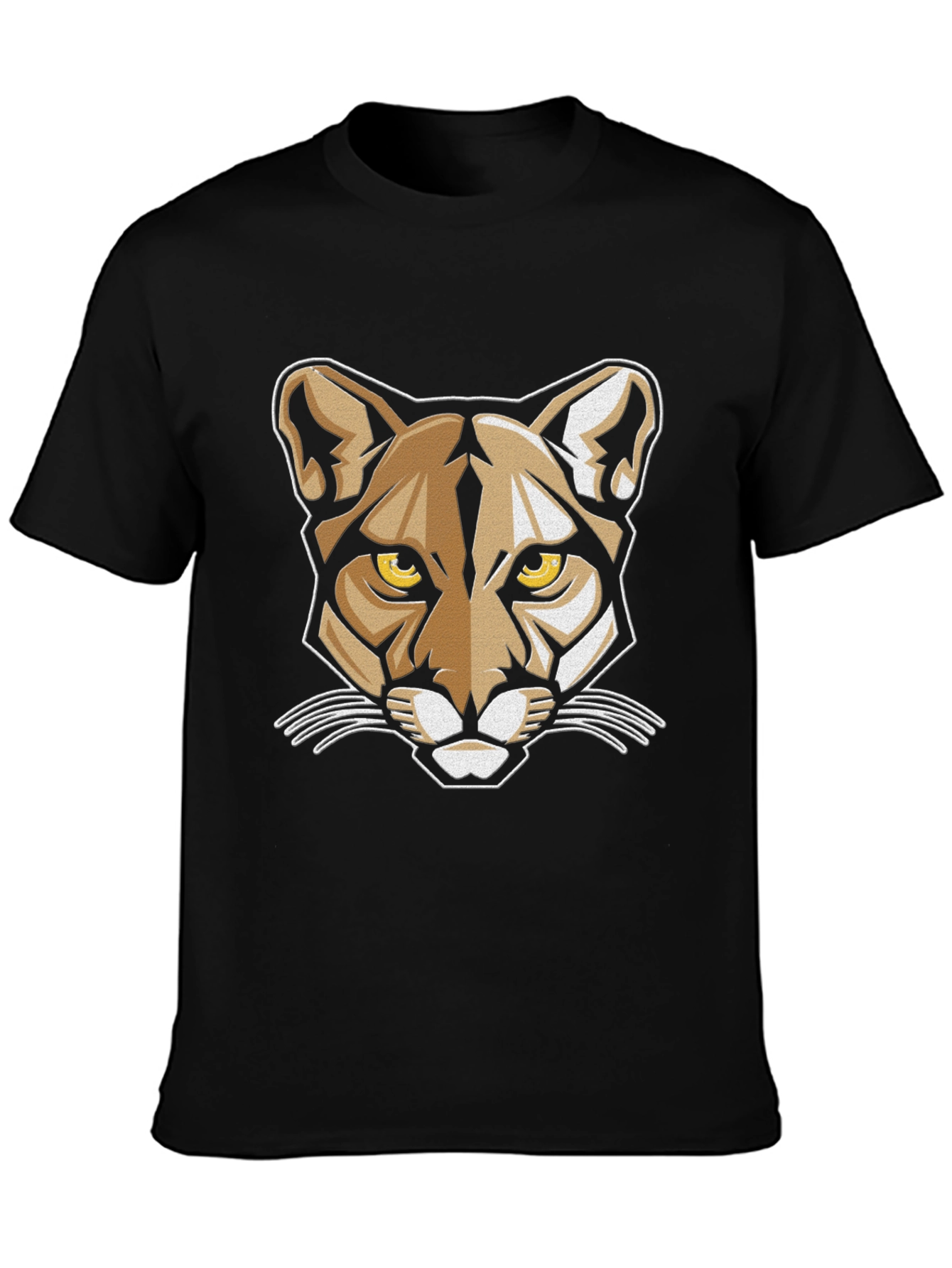 Cool Cat Graphic Tee - Black Crew Neck T-Shirt