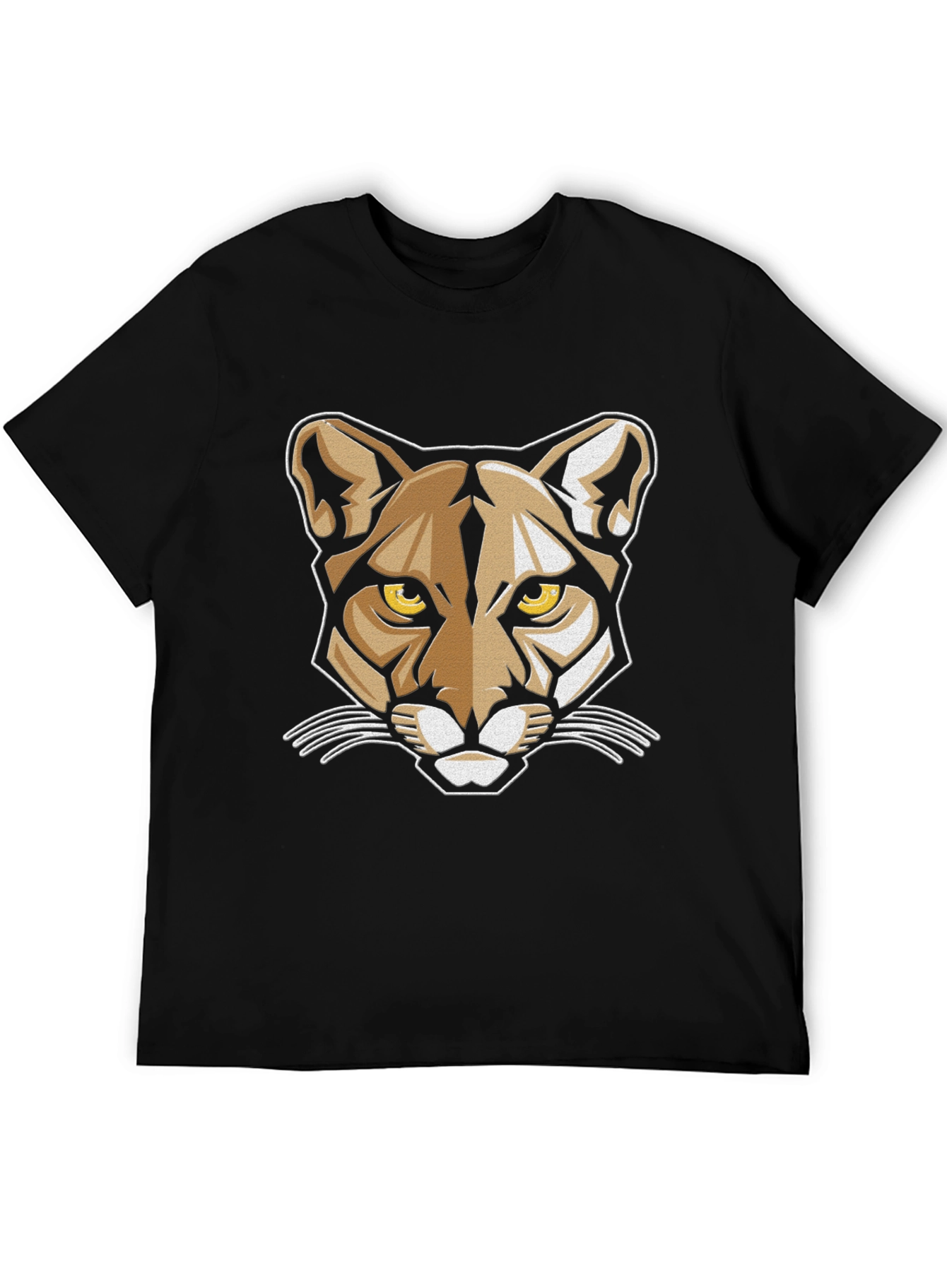 Cool Cat Graphic Tee - Black Crew Neck T-Shirt