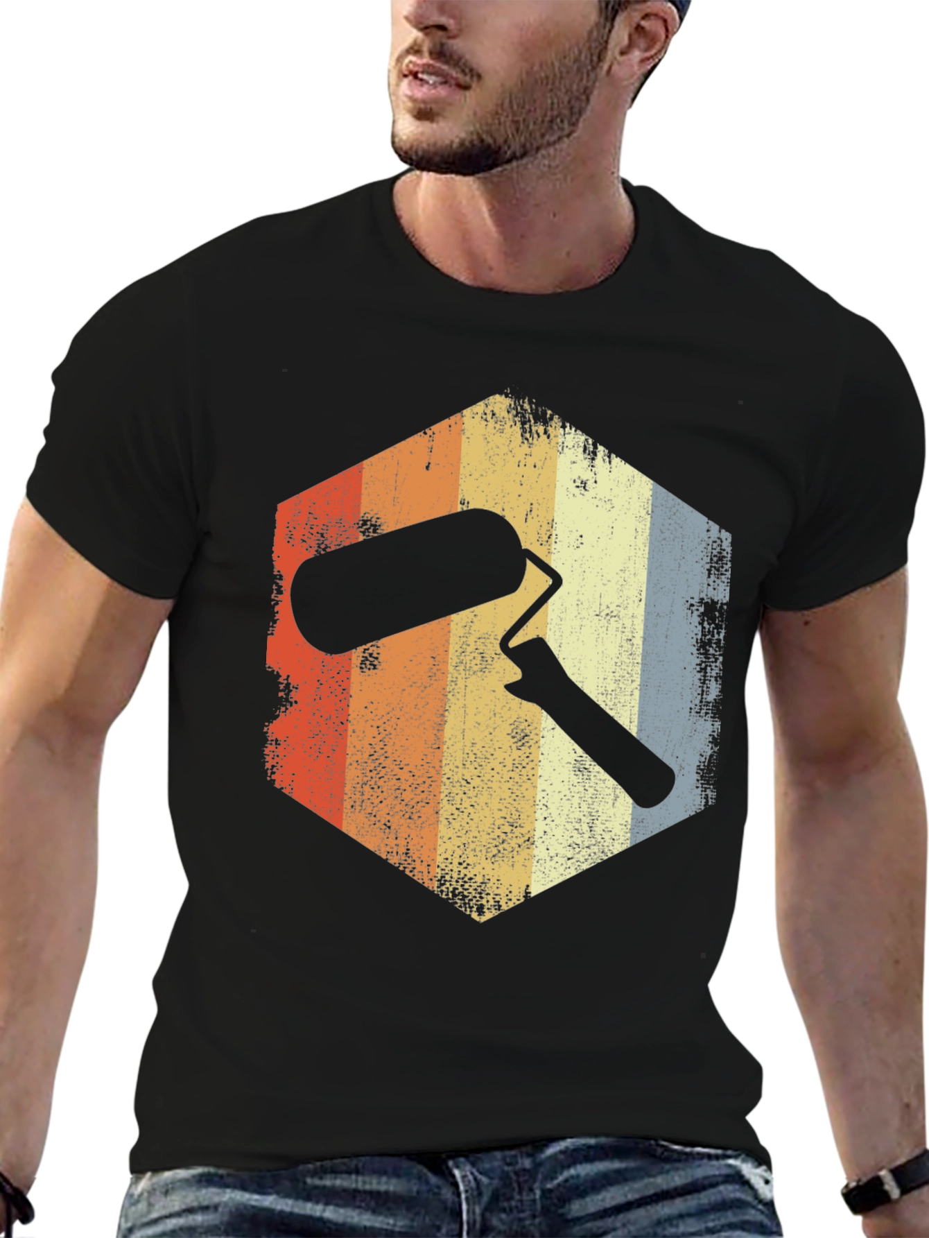 Retro Painter T-Shirt with Roller Graphic