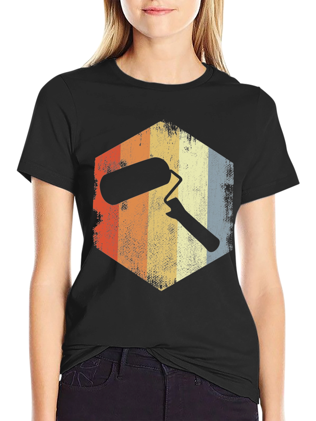 Retro Painter T-Shirt with Roller Graphic