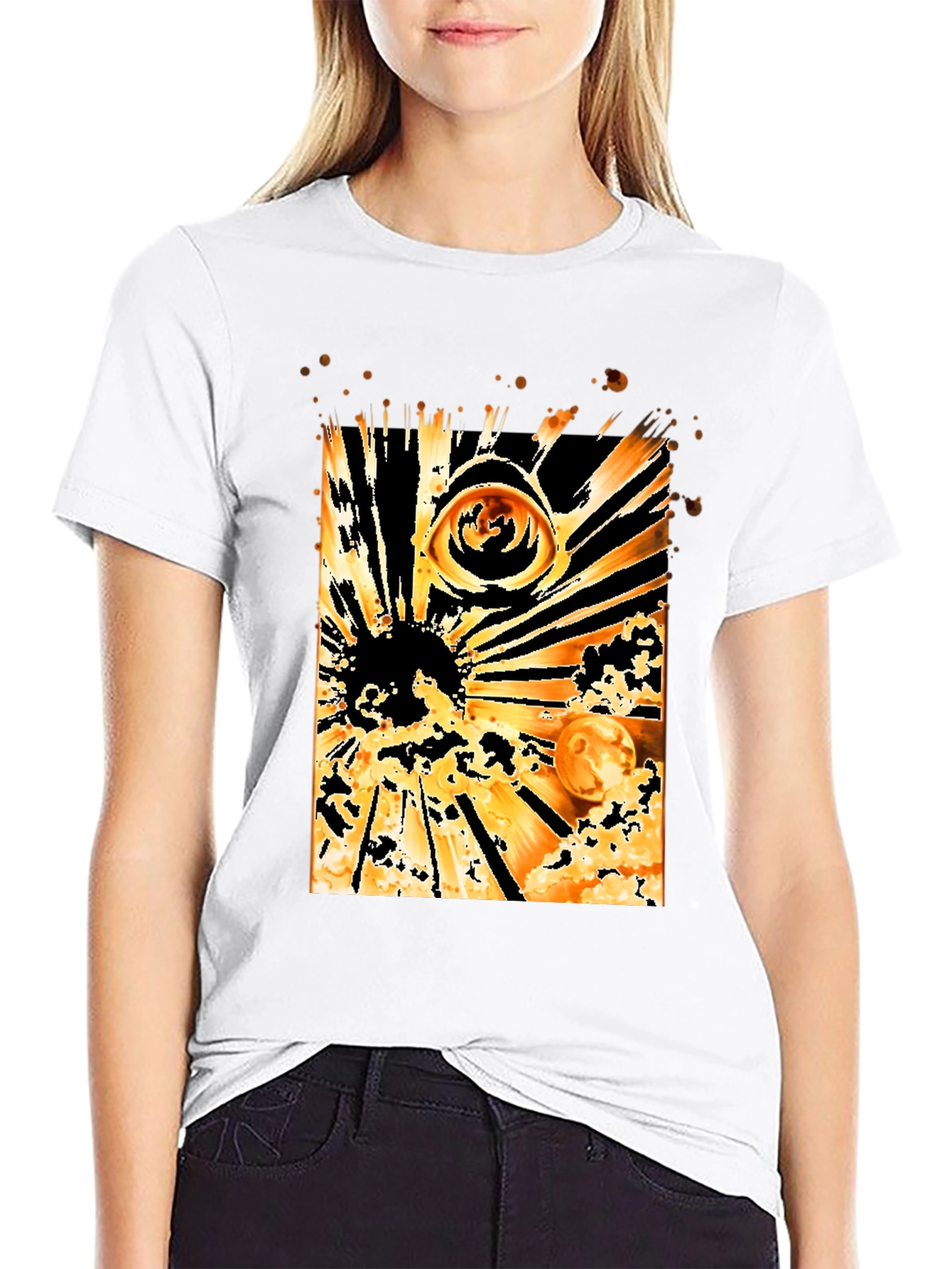 Eye & Solar Burst Graphic Black T-Shirt