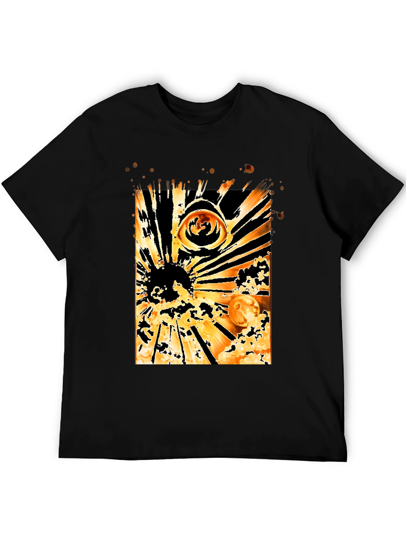Eye & Solar Burst Graphic Black T-Shirt