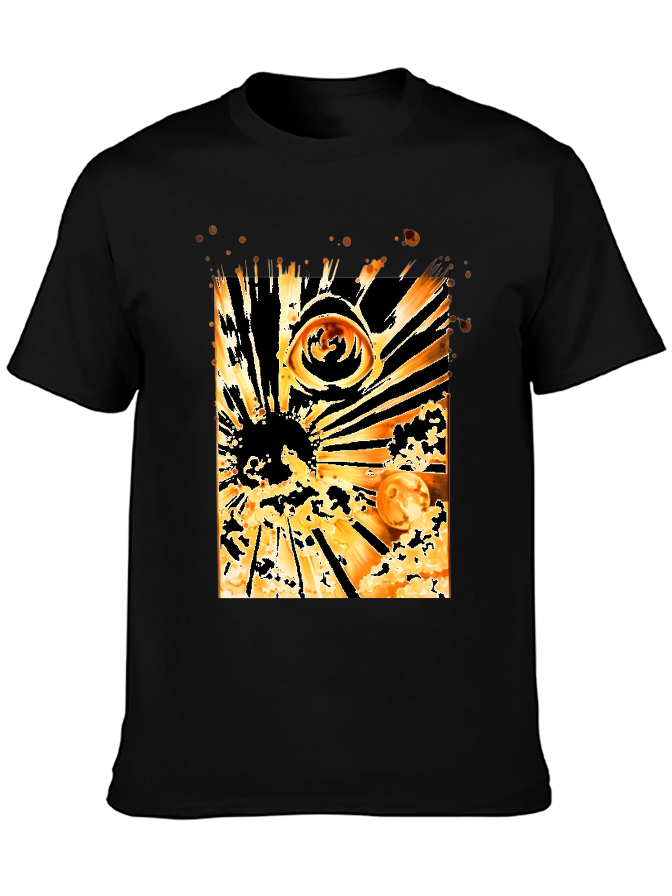 Eye & Solar Burst Graphic Black T-Shirt