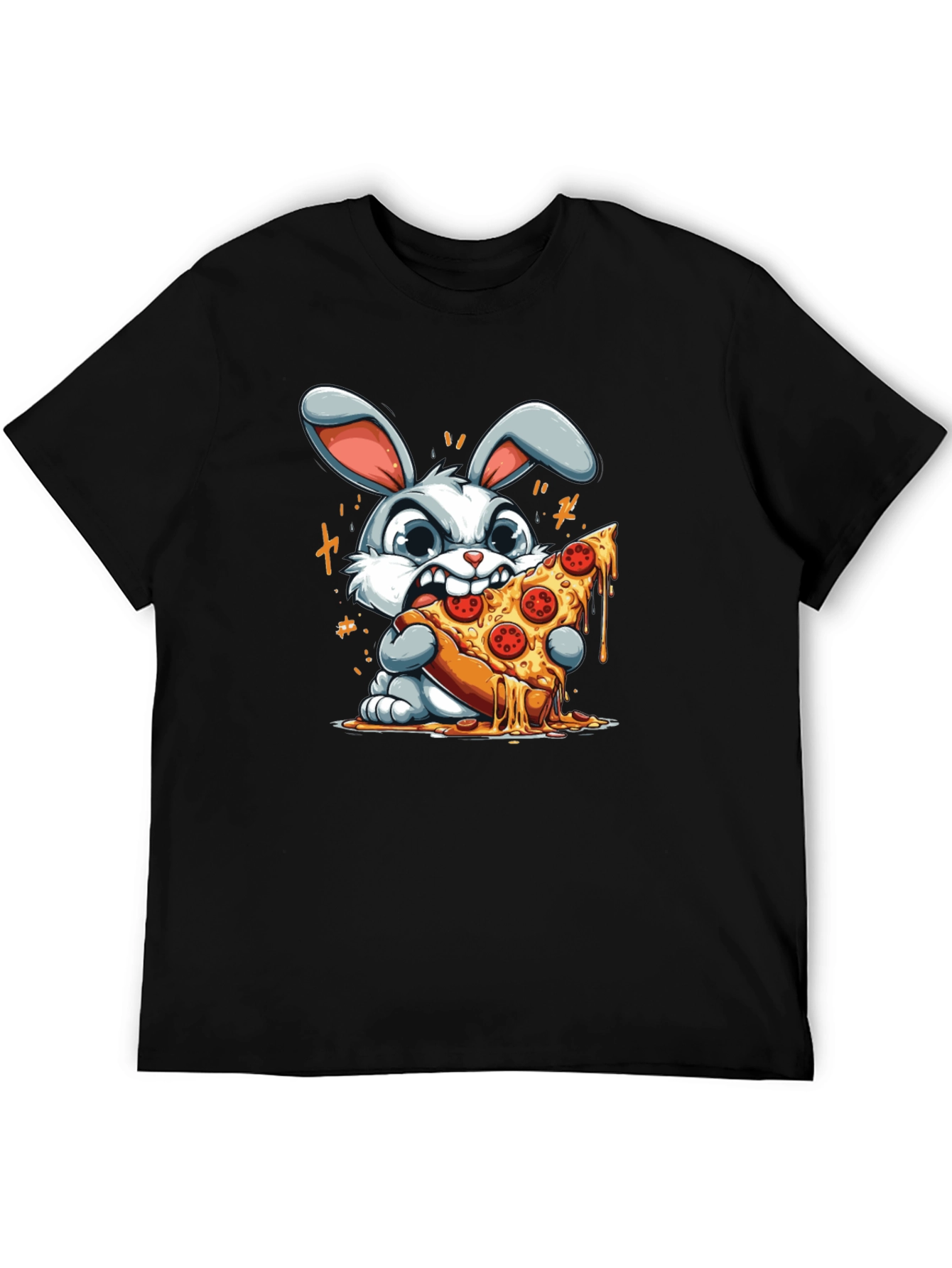 Pizza Bunny Graphic T-Shirt - Unisex Cartoon Tee