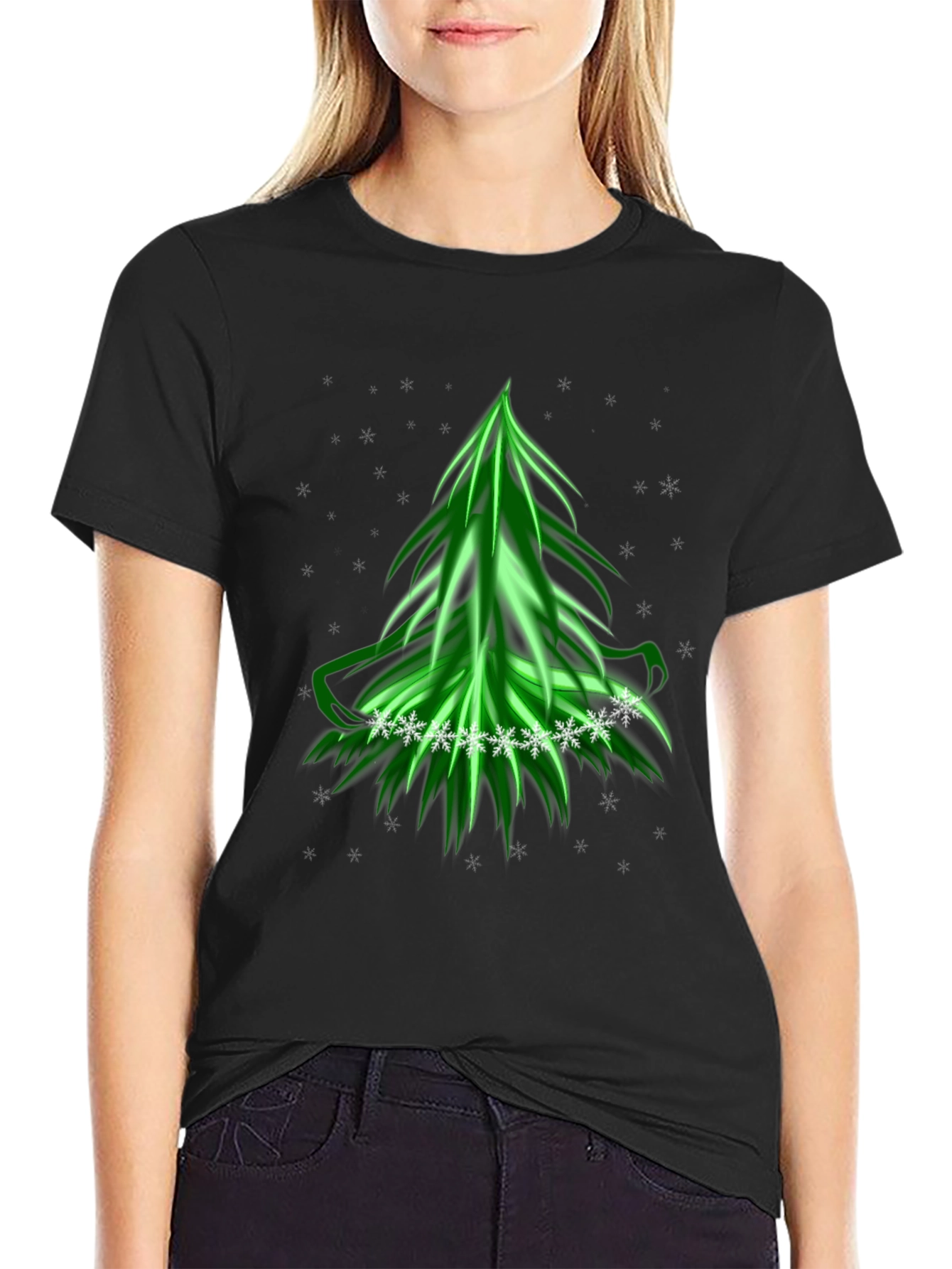 Festive Green Christmas Tree T-Shirt