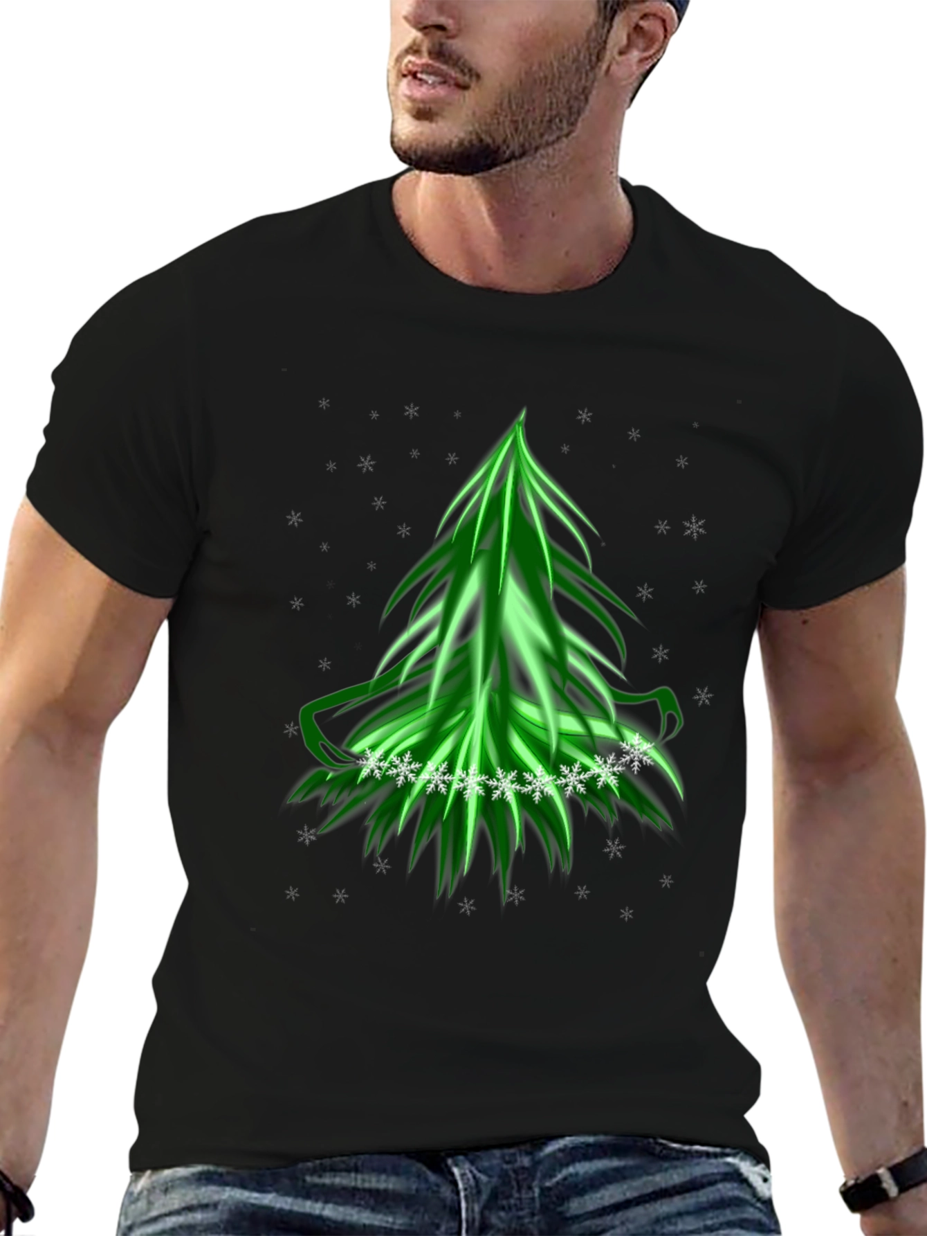 Festive Green Christmas Tree T-Shirt