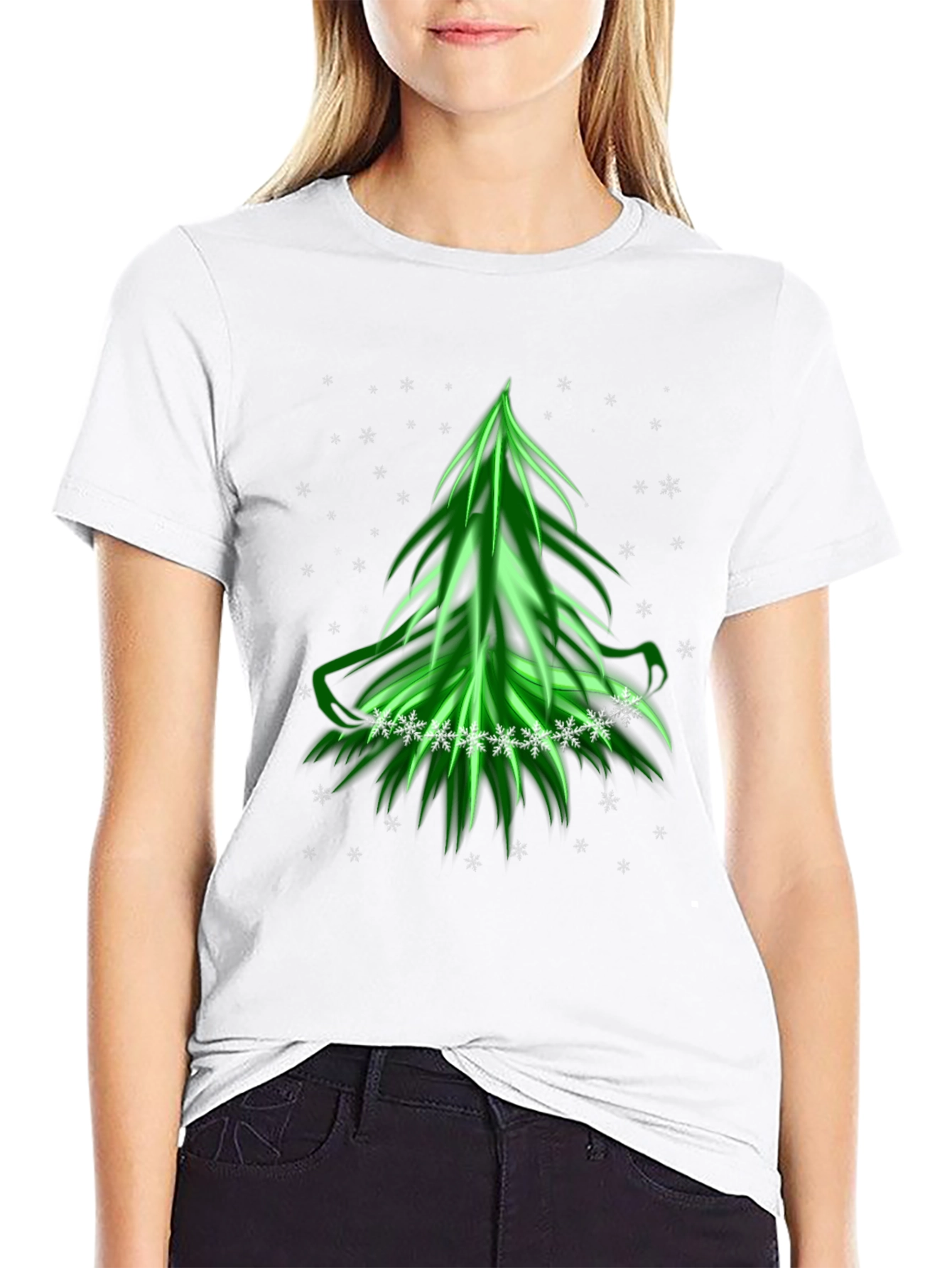 Festive Green Christmas Tree T-Shirt