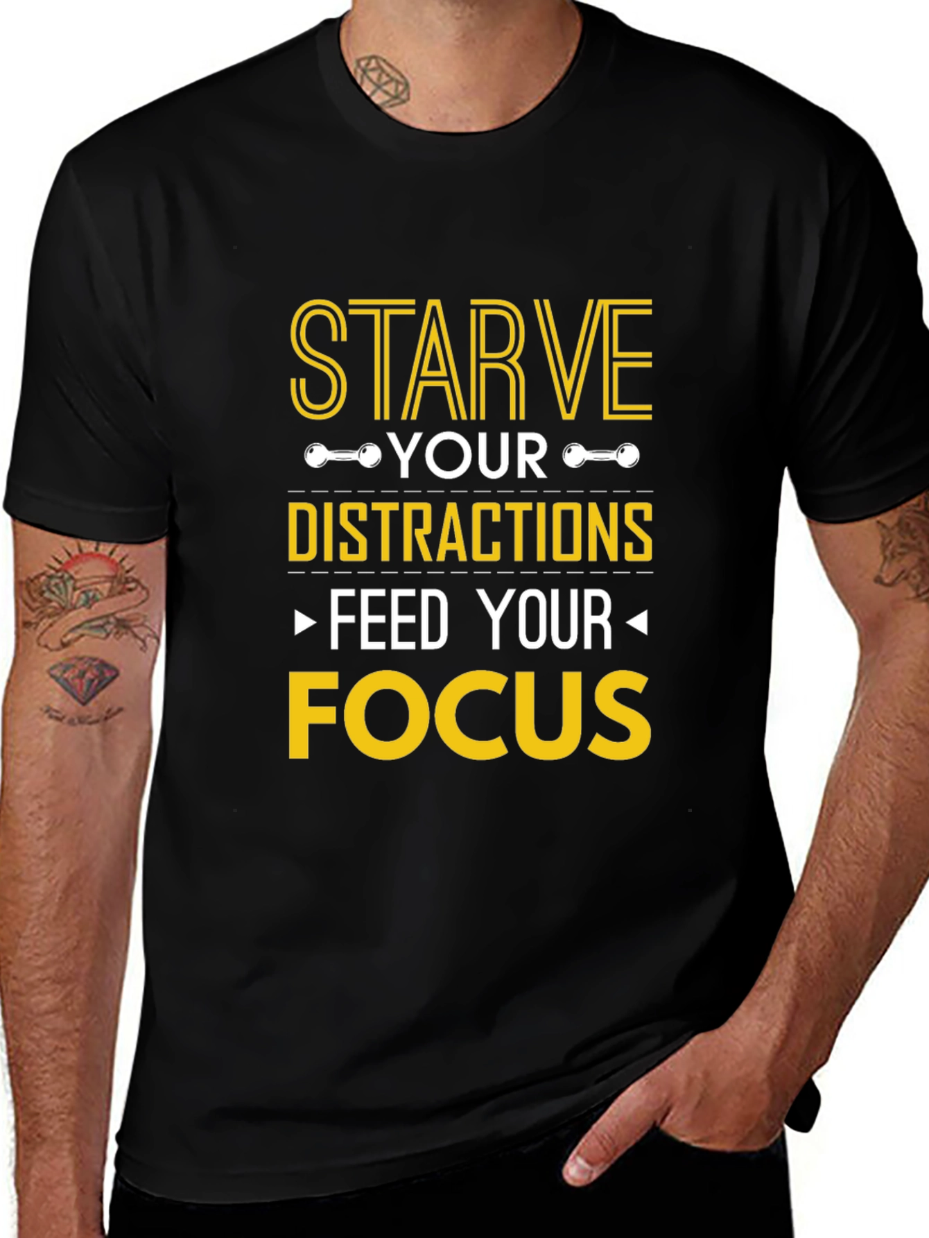 Starve Distractions Feed Focus Graphic T-Shirt