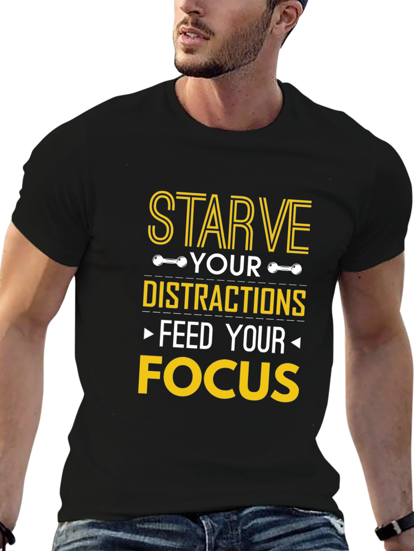 Starve Distractions Feed Focus Graphic T-Shirt