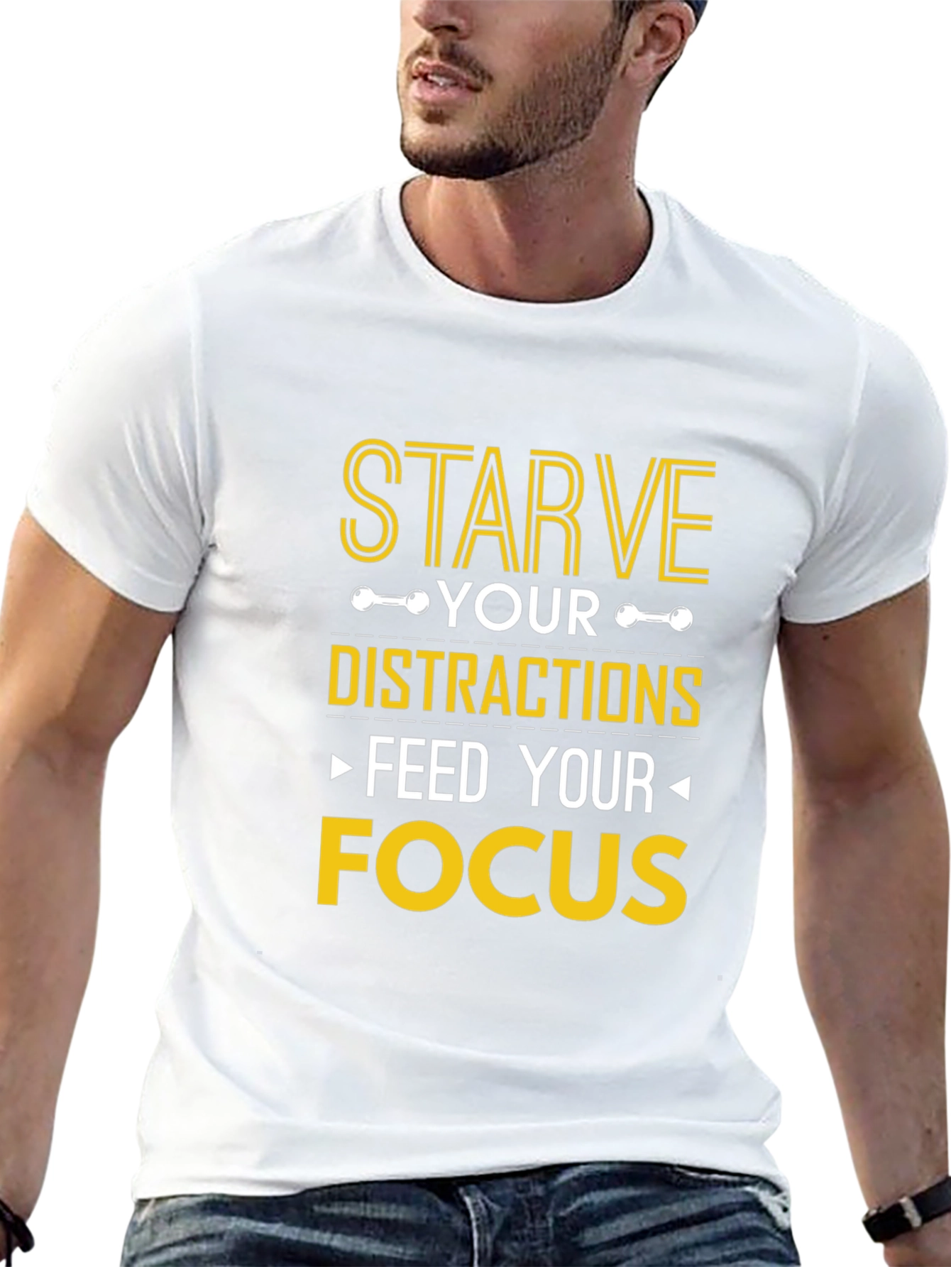Starve Distractions Feed Focus Graphic T-Shirt