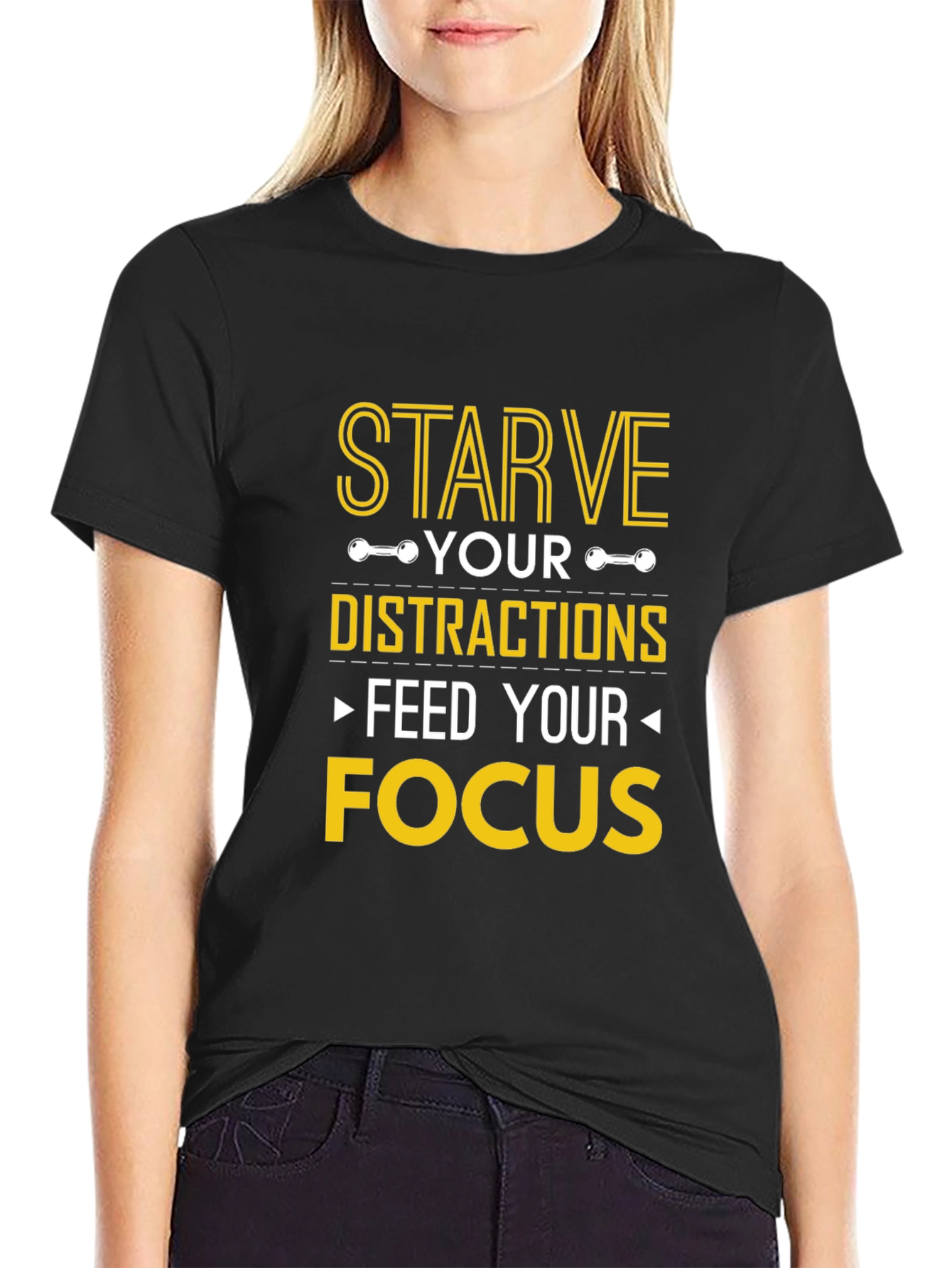 Starve Distractions Feed Focus Graphic T-Shirt