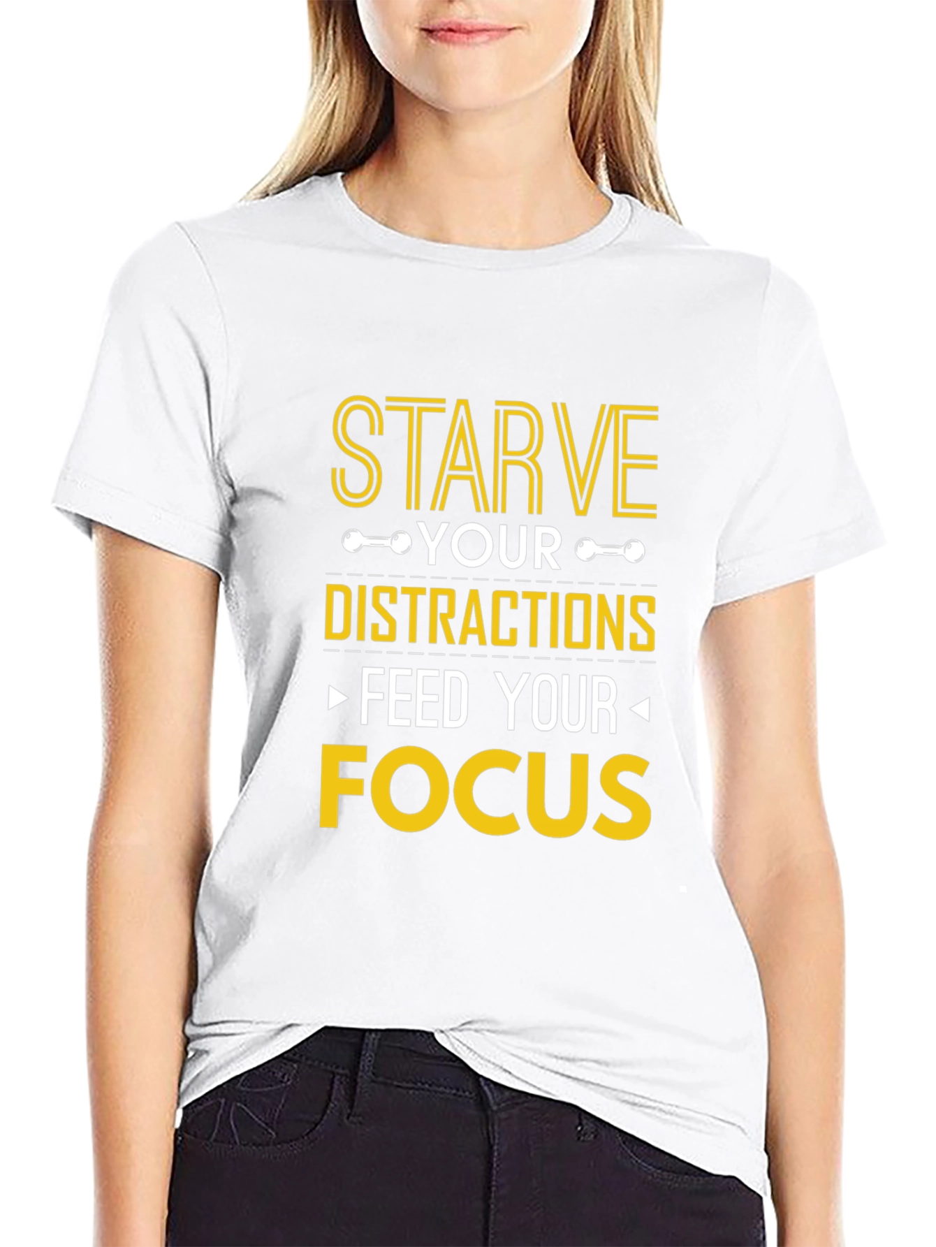 Starve Distractions Feed Focus Graphic T-Shirt