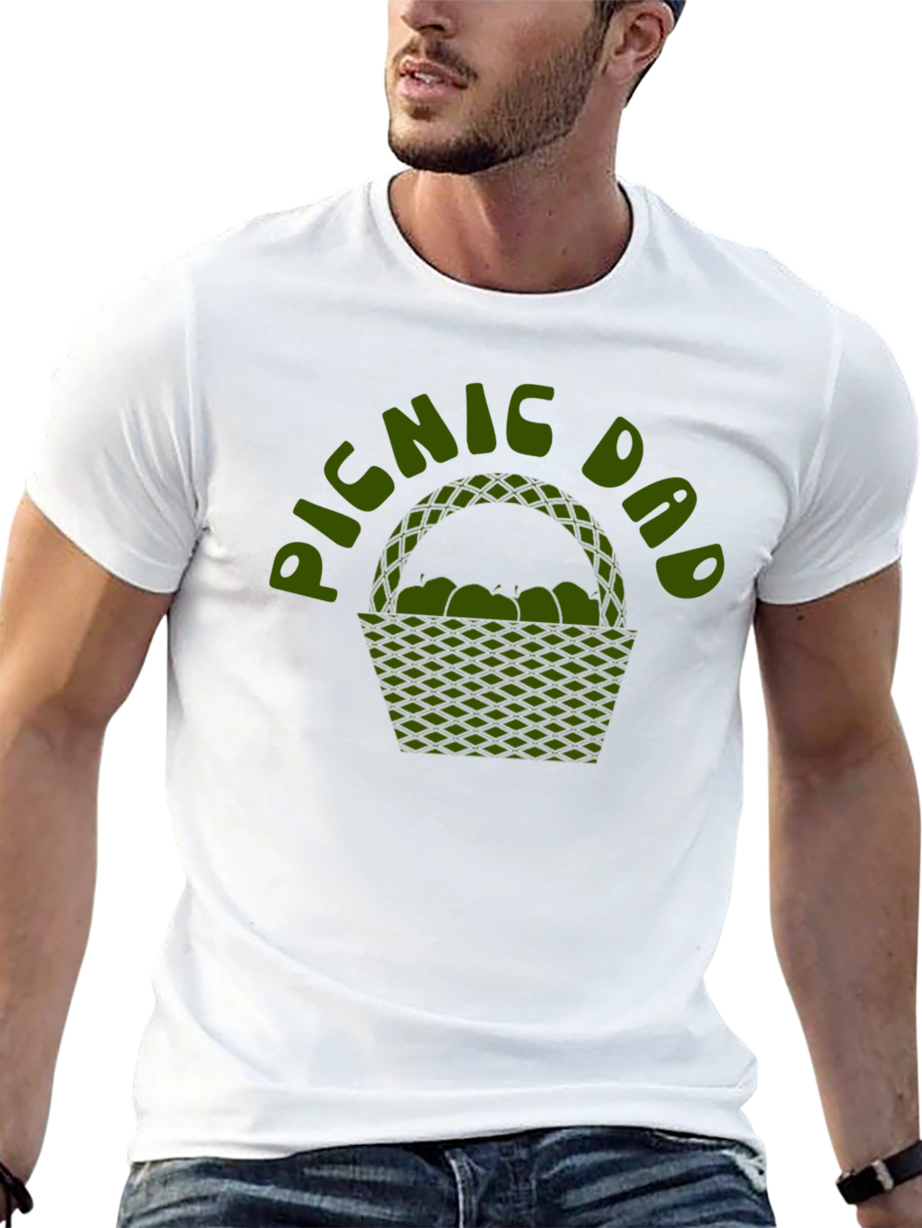 Picnic Dad Graphic Tee - Black Cotton Shirt