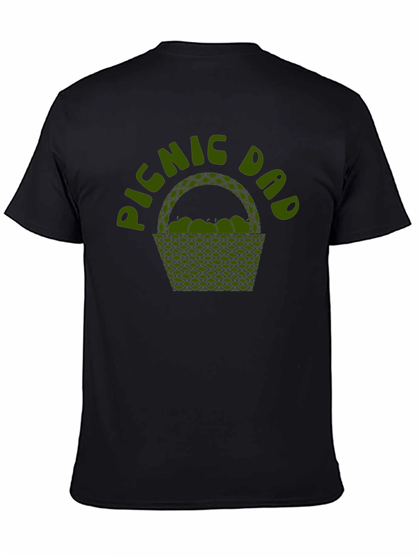 Picnic Dad Graphic Tee - Black Cotton Shirt