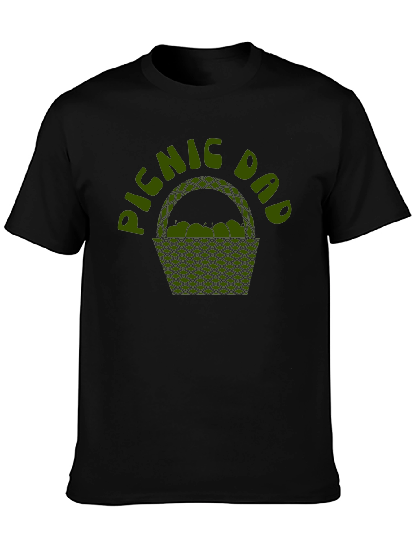 Picnic Dad Graphic Tee - Black Cotton Shirt
