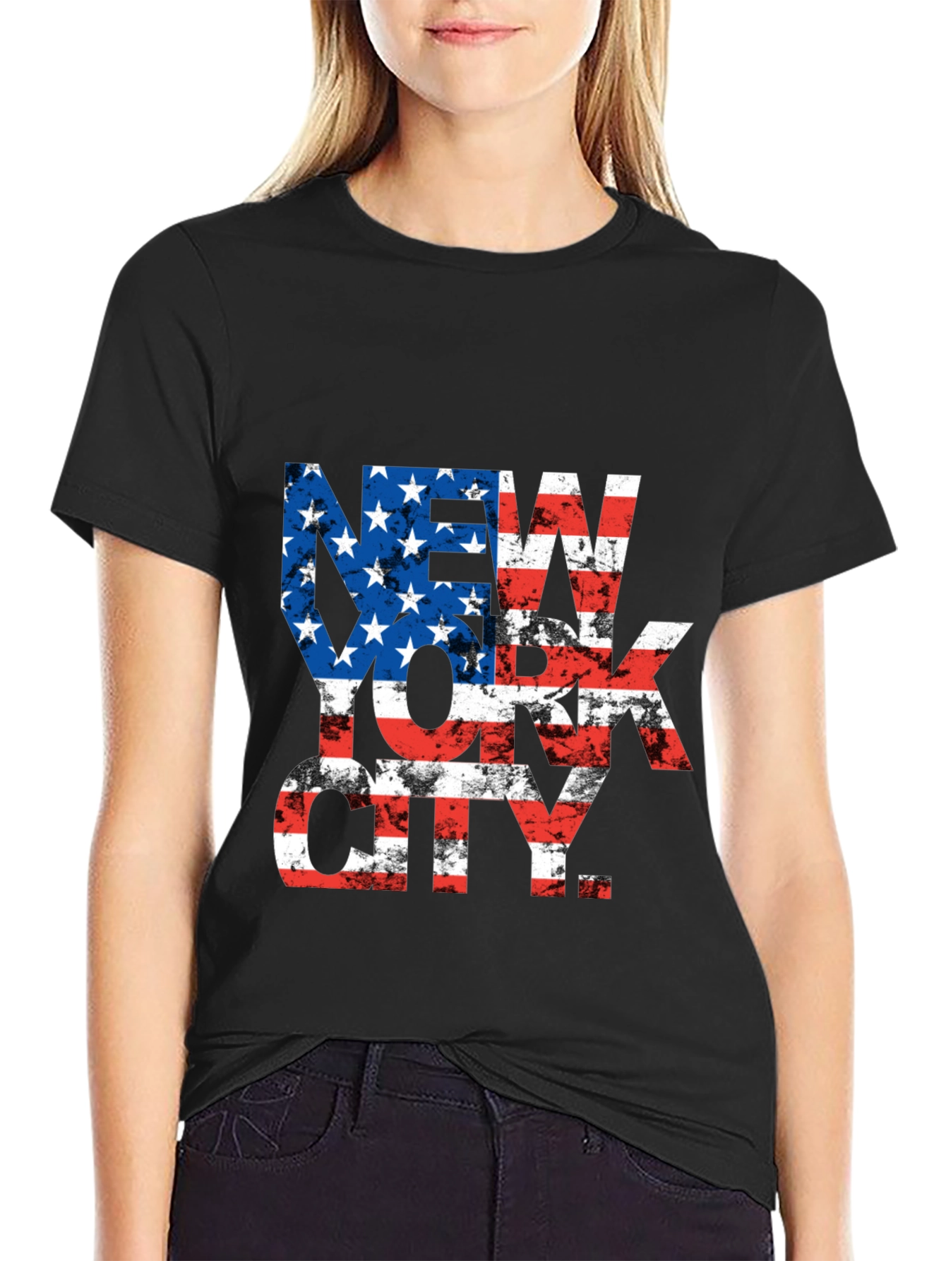 New York City American Flag Graphic Tee