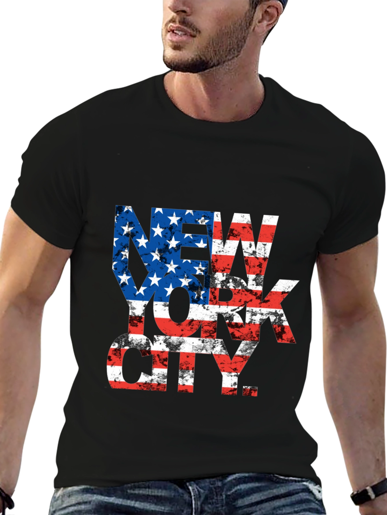 New York City American Flag Graphic Tee
