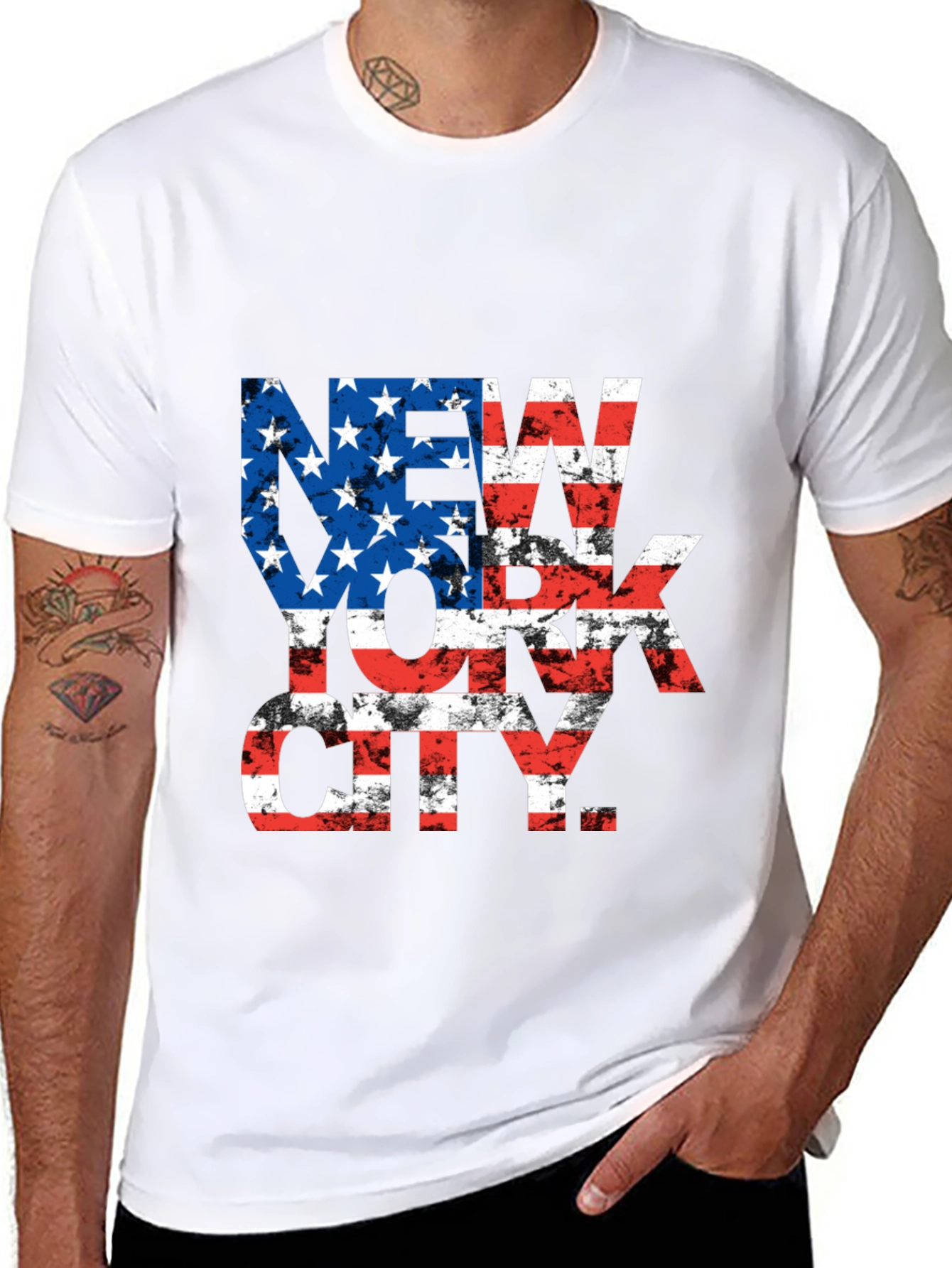 New York City American Flag Graphic Tee