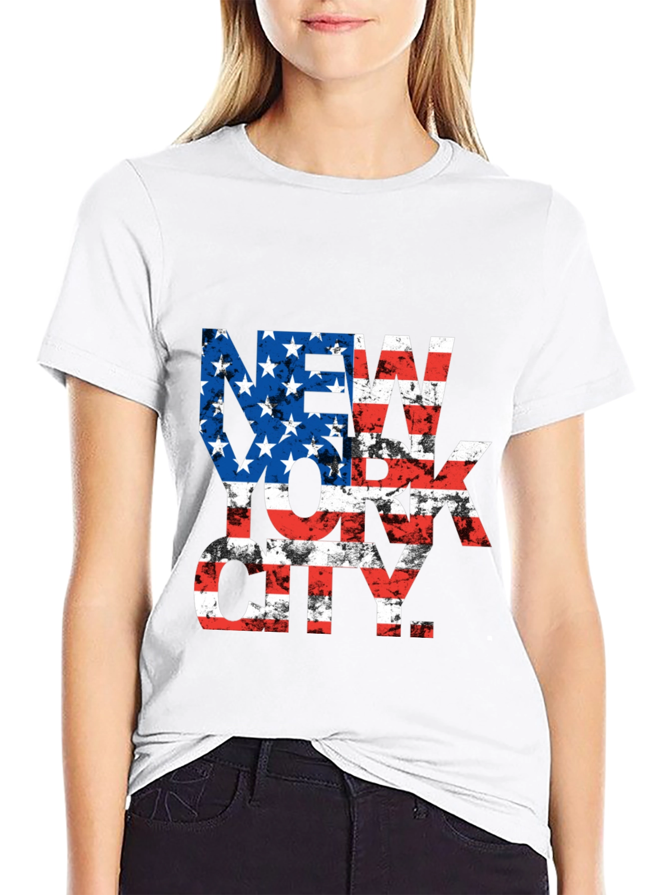 New York City American Flag Graphic Tee