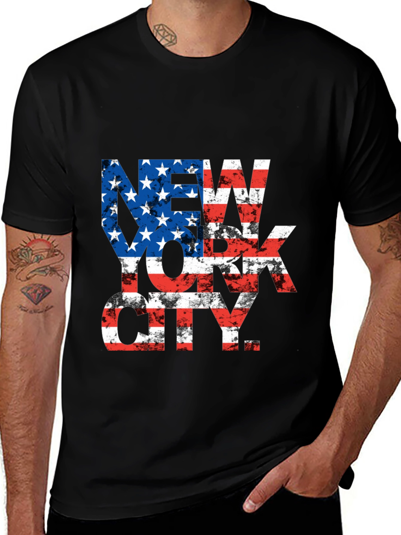 New York City American Flag Graphic Tee