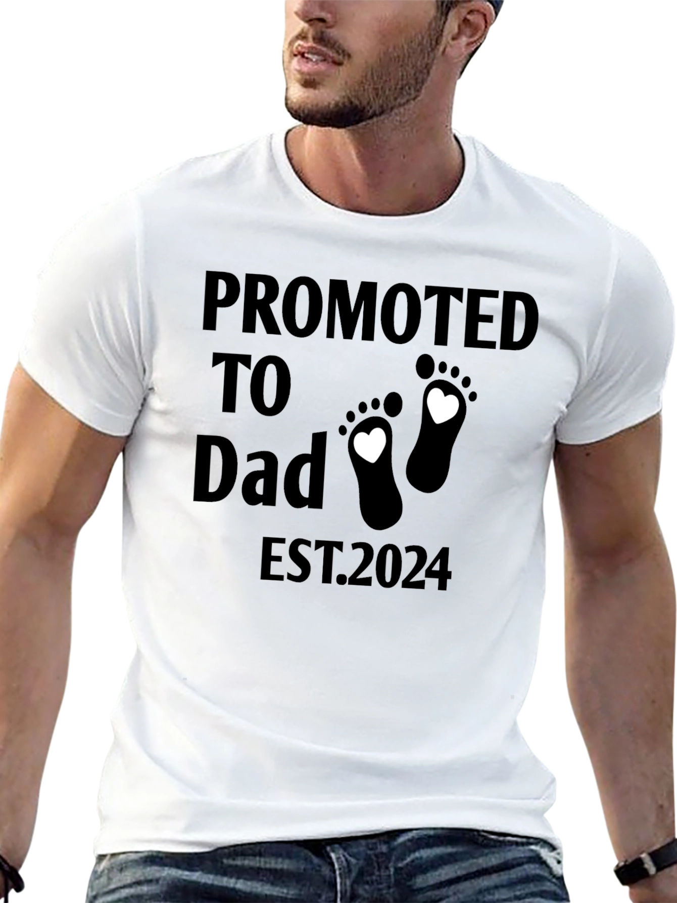 Promoted to Dad EST 2024 T-Shirt
