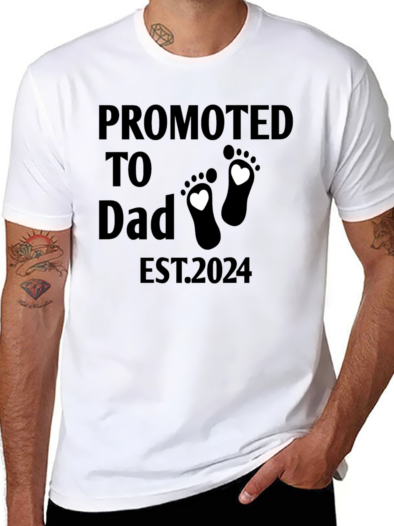 Promoted to Dad EST 2024 T-Shirt