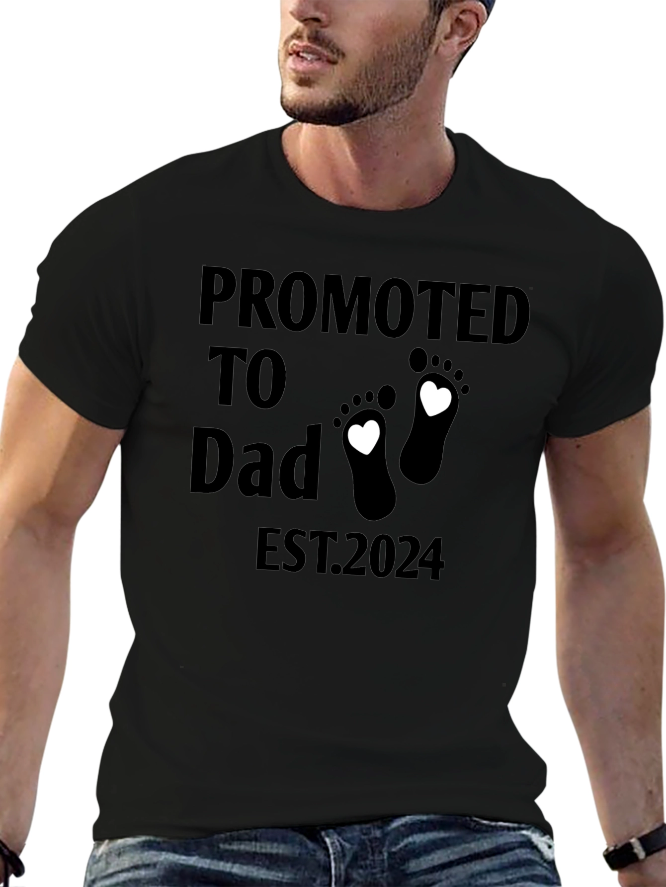 Promoted to Dad EST 2024 T-Shirt