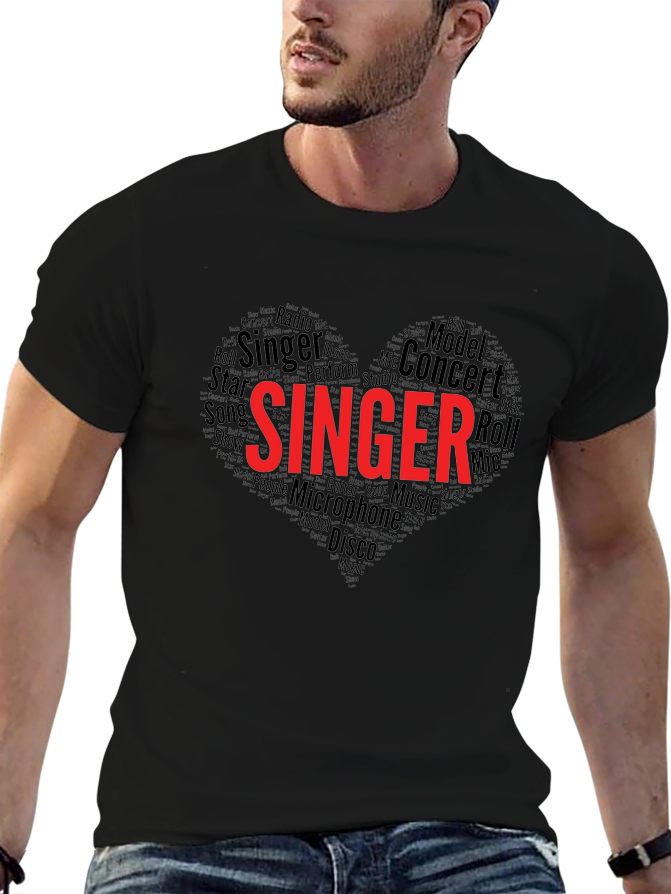 Singer Heart Word Art Graphic Tee