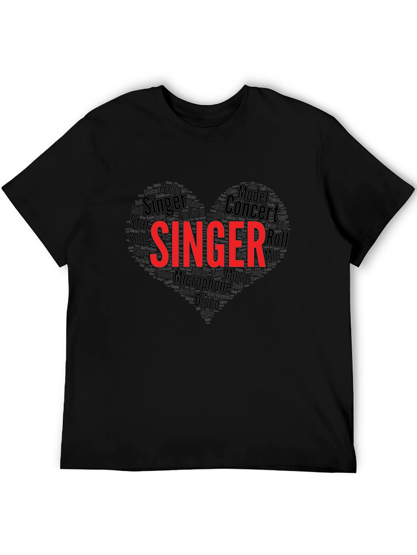 Singer Heart Word Art Graphic Tee