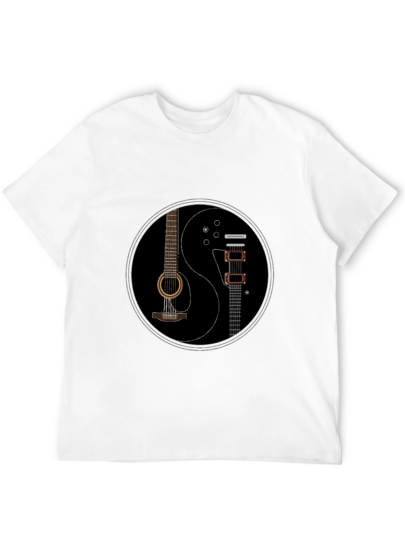 Yin Yang Guitar T-Shirt - Musical Harmony Tee
