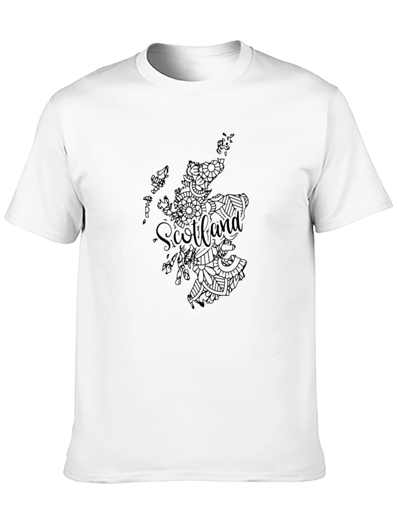 Scotland Map Black T-Shirt Unique Design