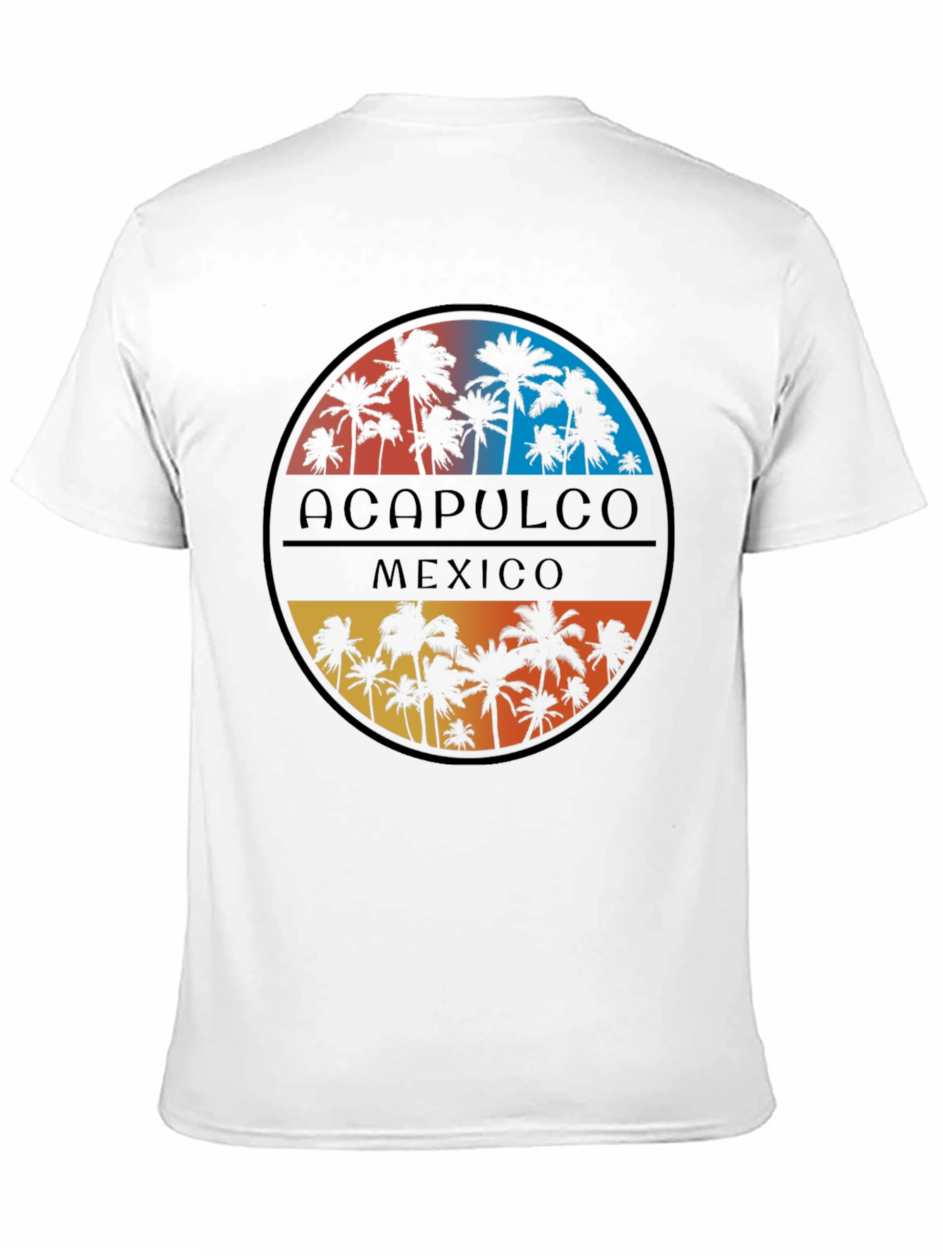 Acapulco Mexico Palm Tree Graphic Tee - Black