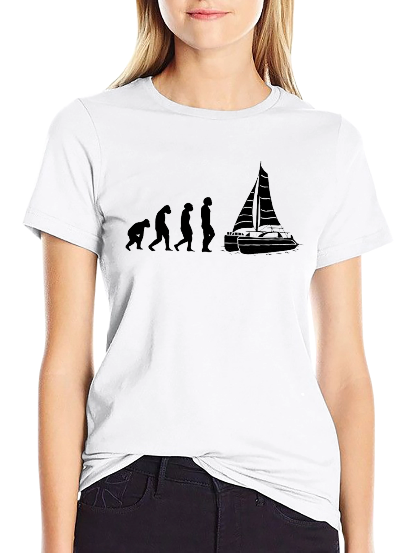 Sailing Evolution T-Shirt - Black Cotton Tee