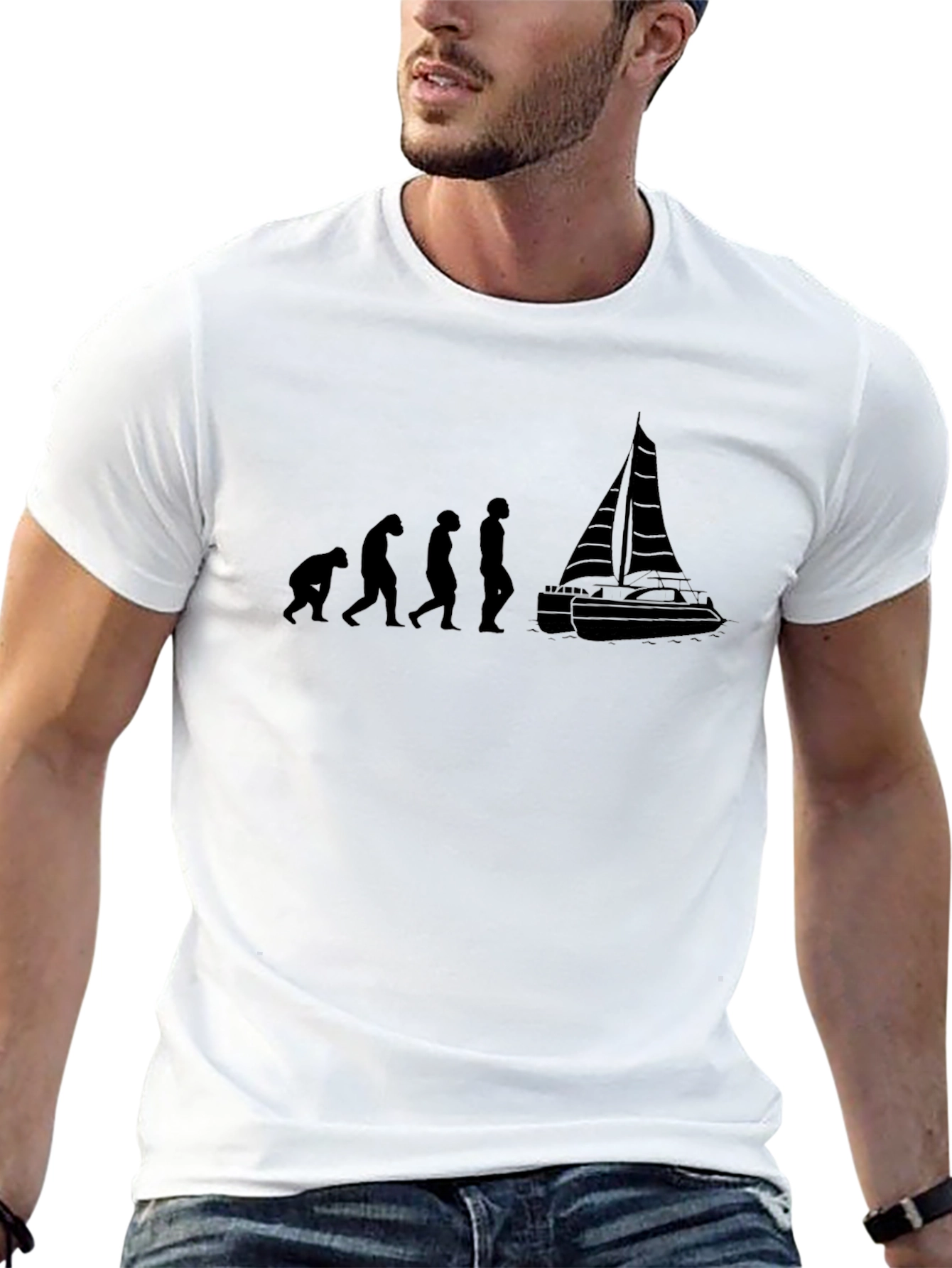 Sailing Evolution T-Shirt - Black Cotton Tee
