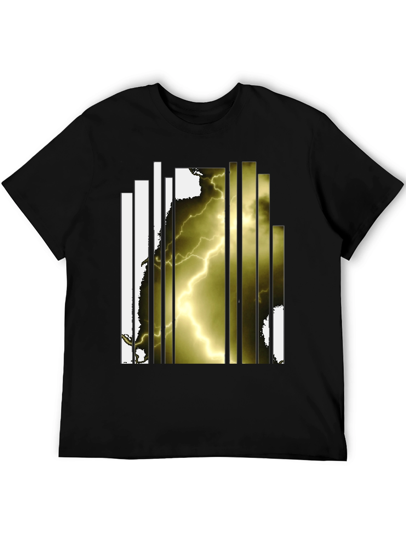 Lightning Graphic Black T-Shirt - Modern Design