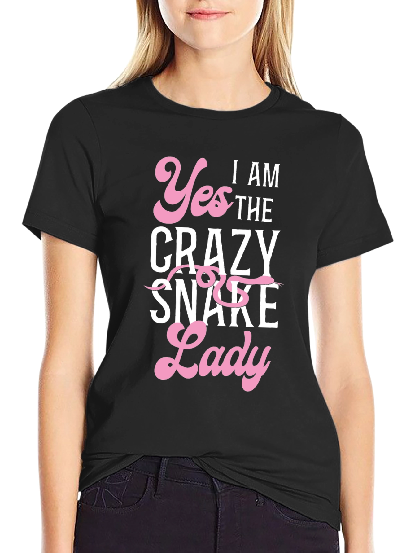 Crazy Snake Lady Graphic T-Shirt