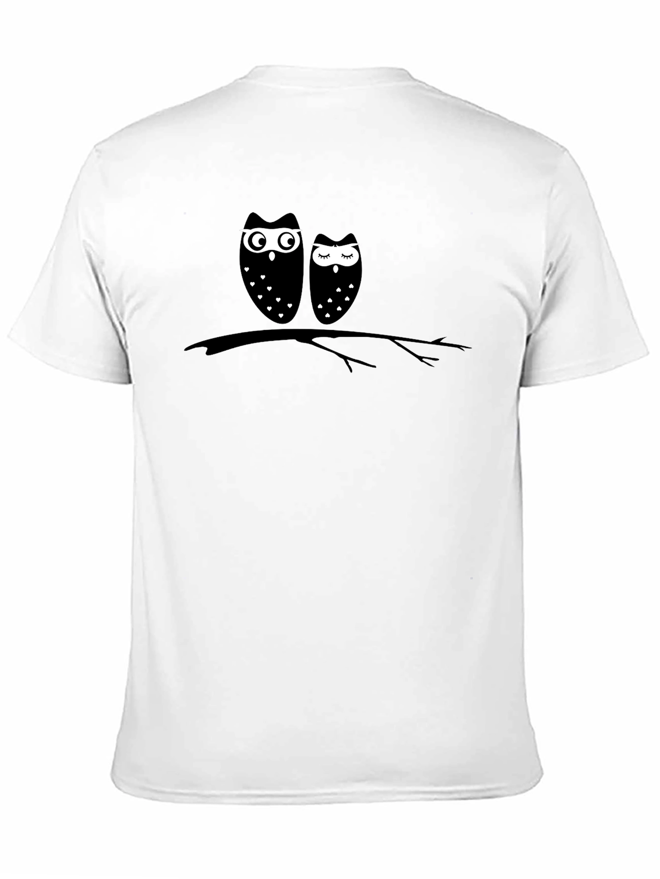 Black Owl Couple Graphic T-Shirt