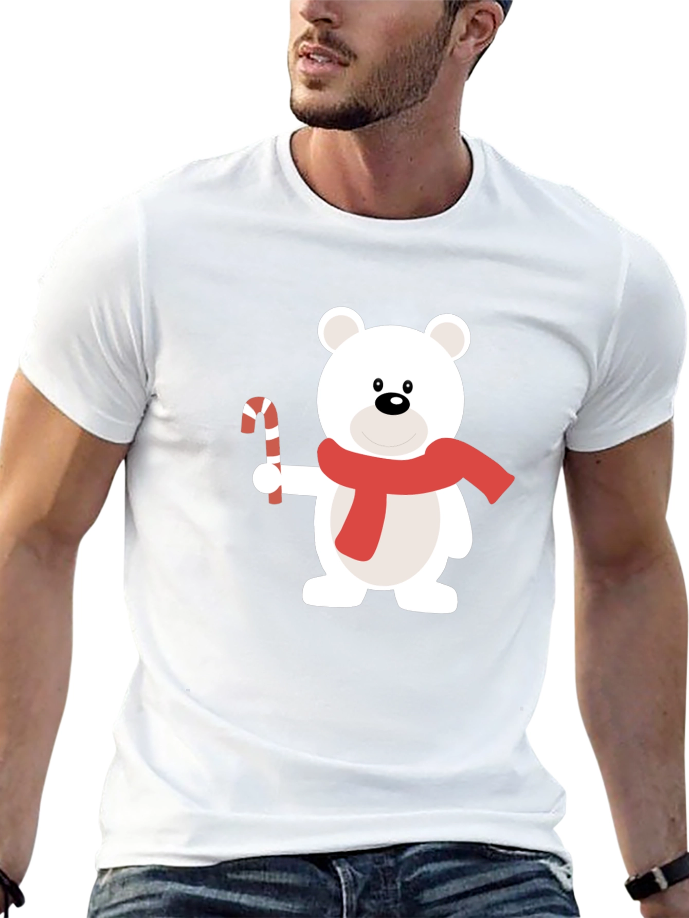 Festive Bear Graphic Tee - Holiday Style