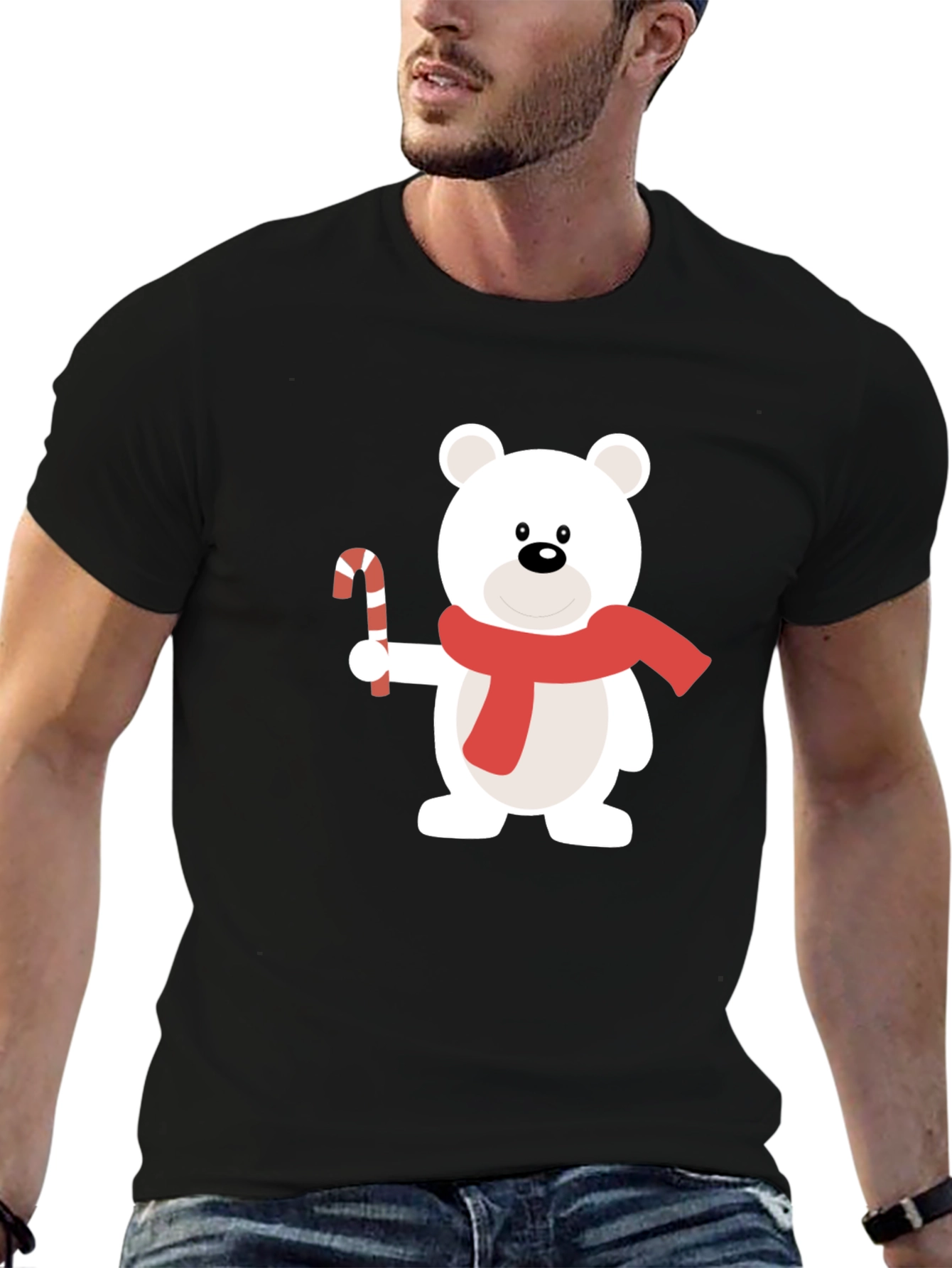 Festive Bear Graphic Tee - Holiday Style